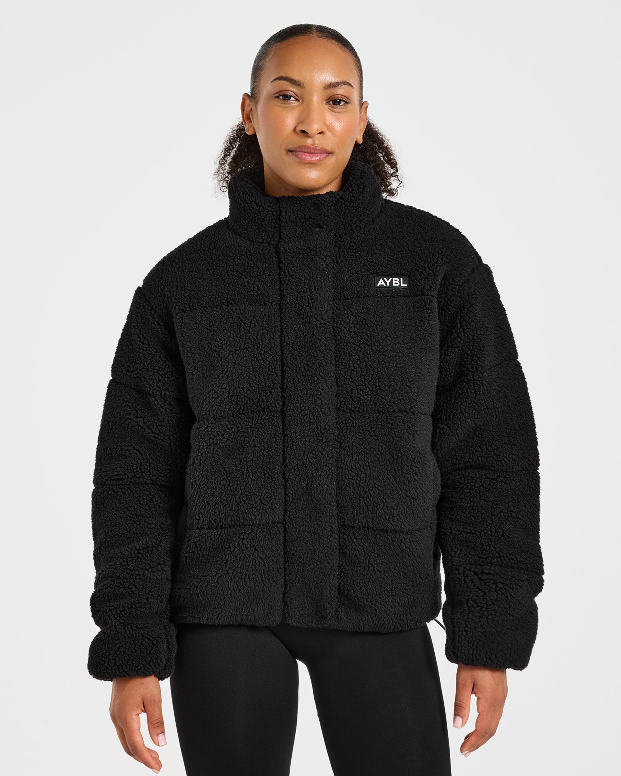 Signature Fleece Puffer Coat - Noir