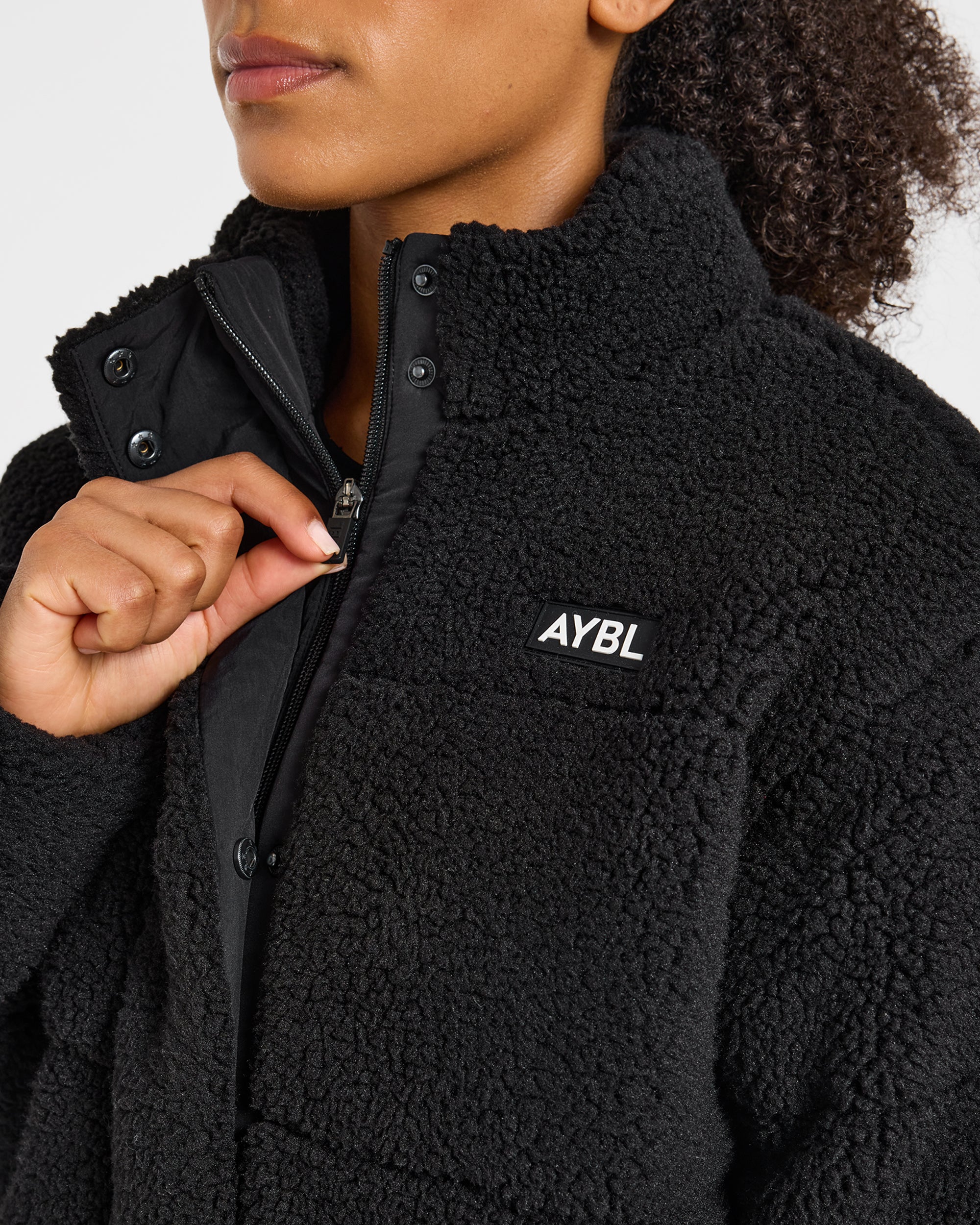 Signature Fleece Puffer Coat - Noir