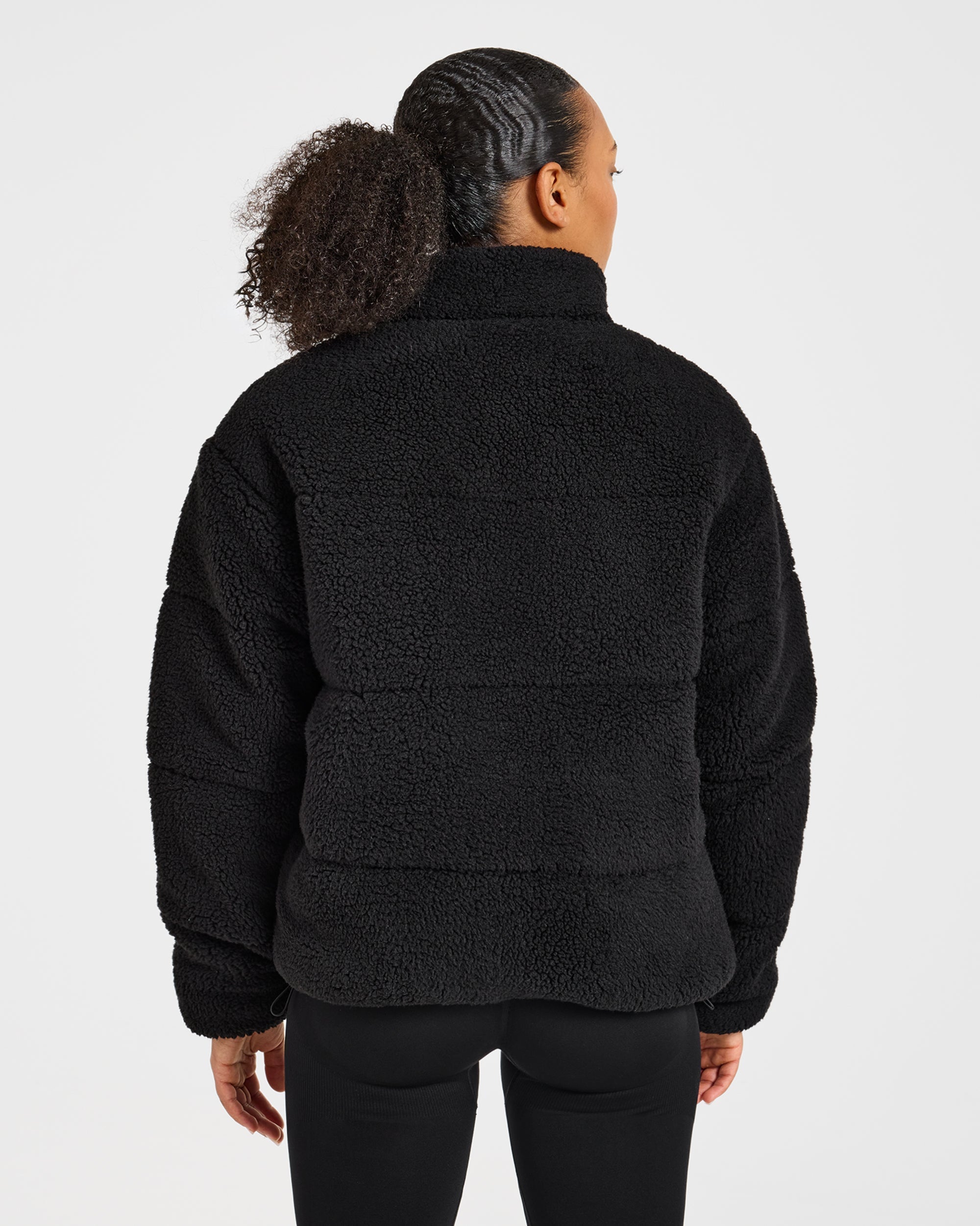 Signature Fleece Puffer Coat - Noir