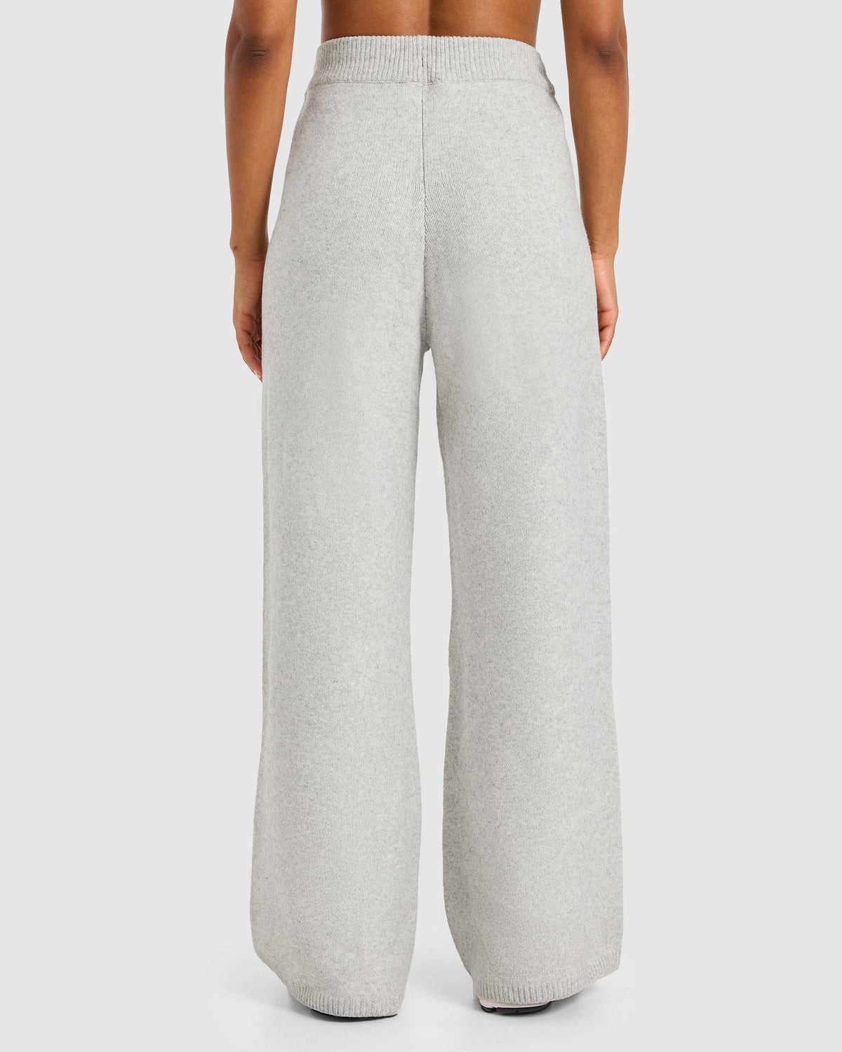 Varsity Oversized Knitted Joggers - Gris Marl/Burgundy