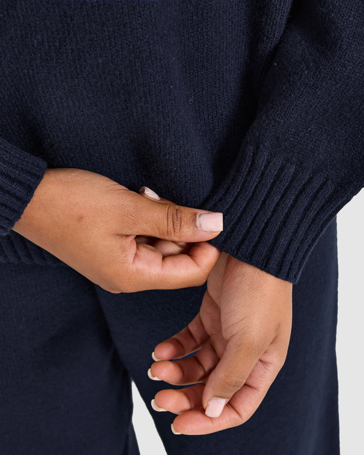 Varsity Oversized Knitted Sweater - Navy