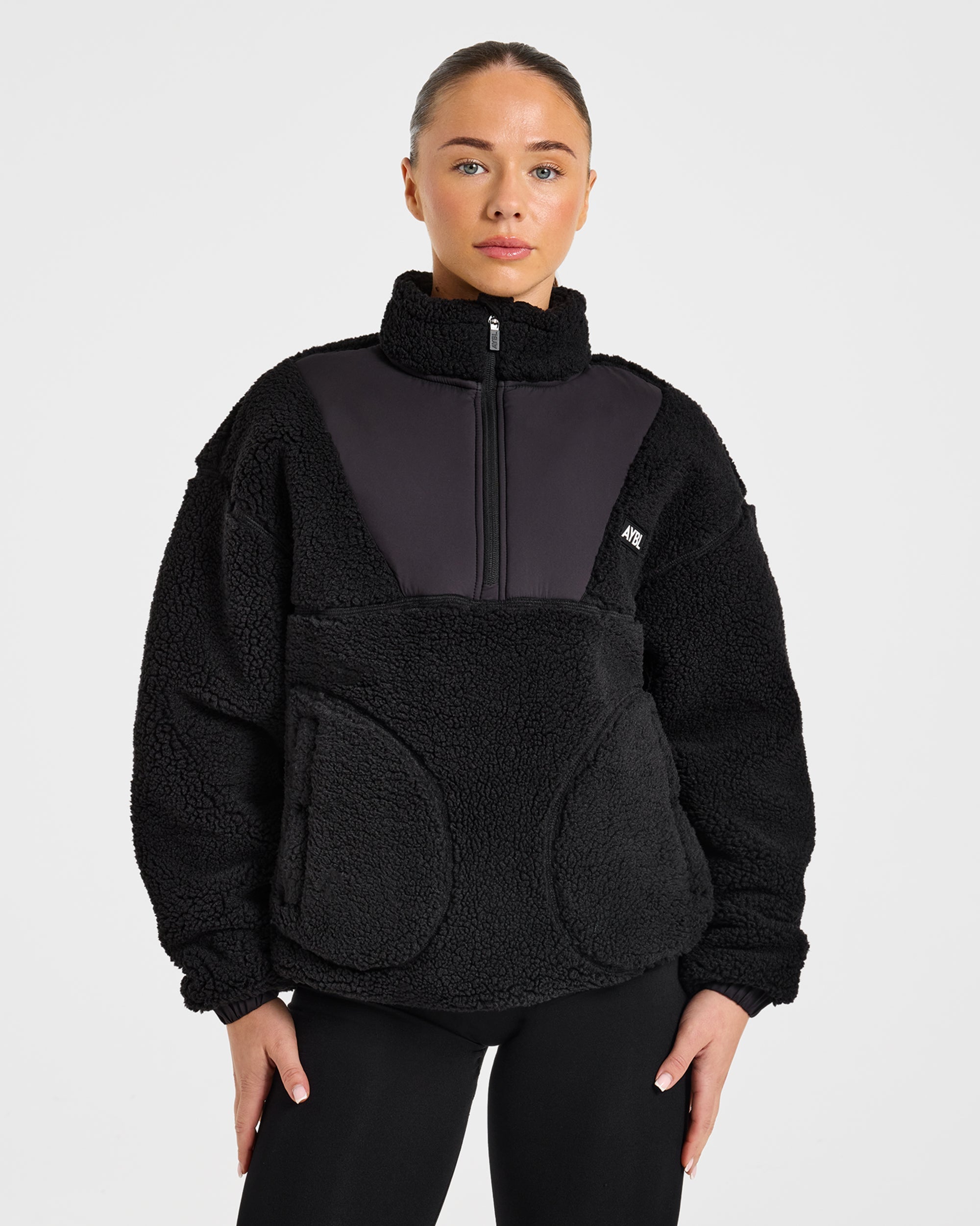 Signature 1/4 Zip Fleece Pullover - Noir
