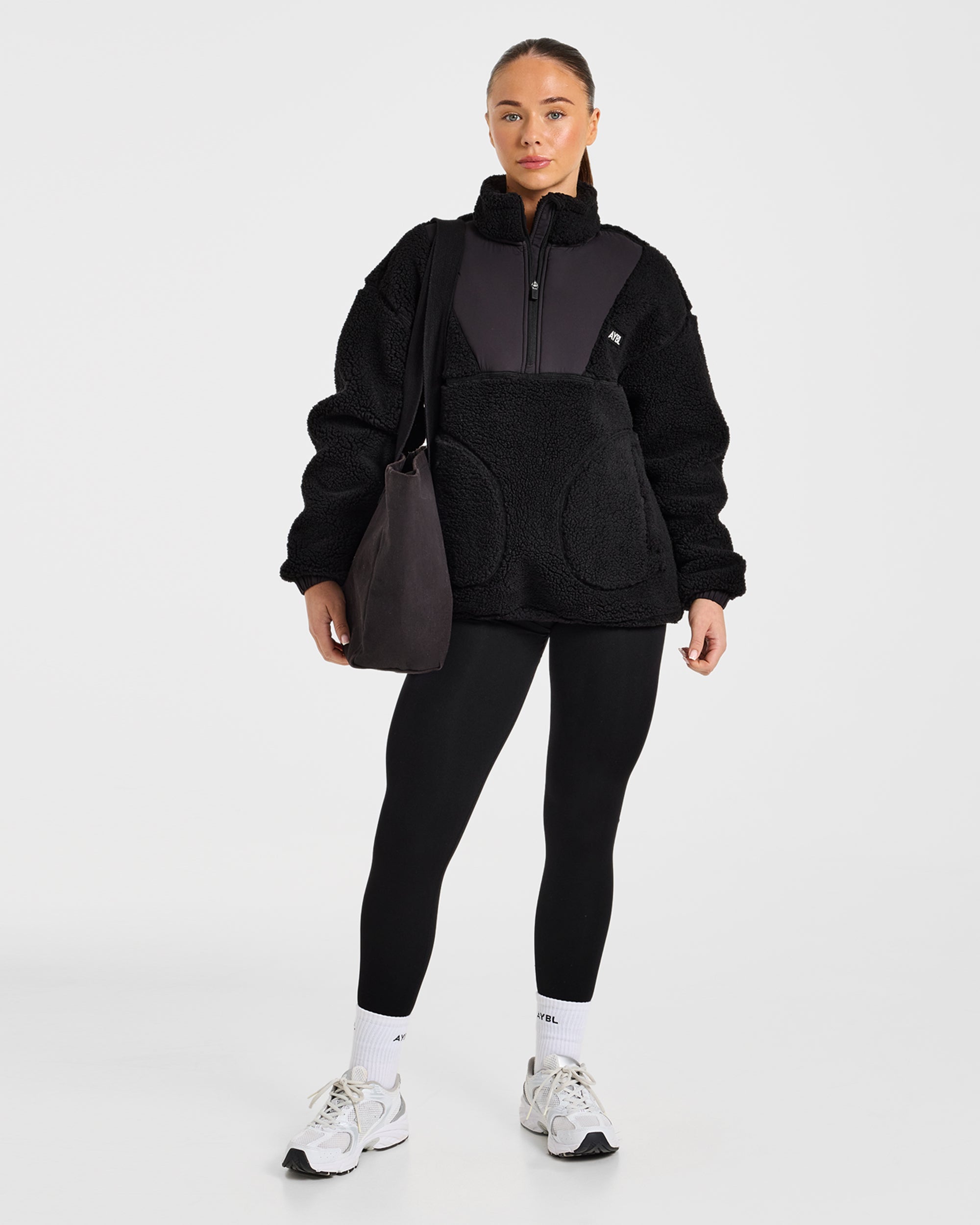 Signature 1/4 Zip Fleece Pullover - Noir