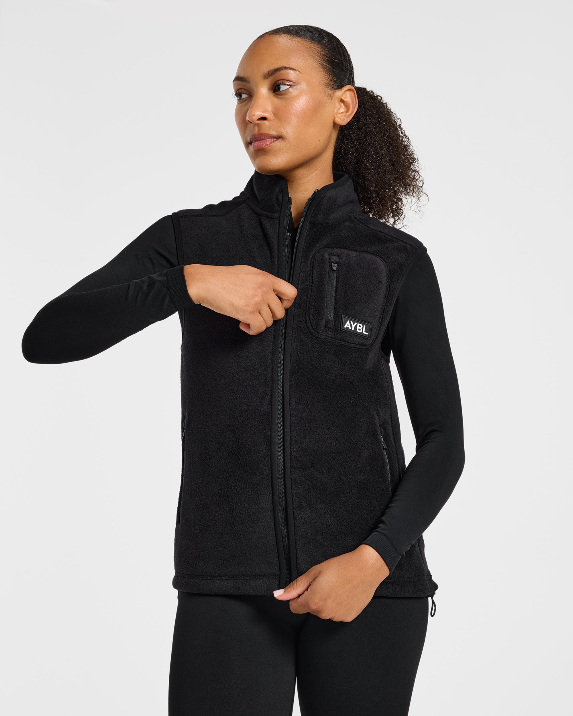 Signature Lightweight Fleece Gilet - Noir