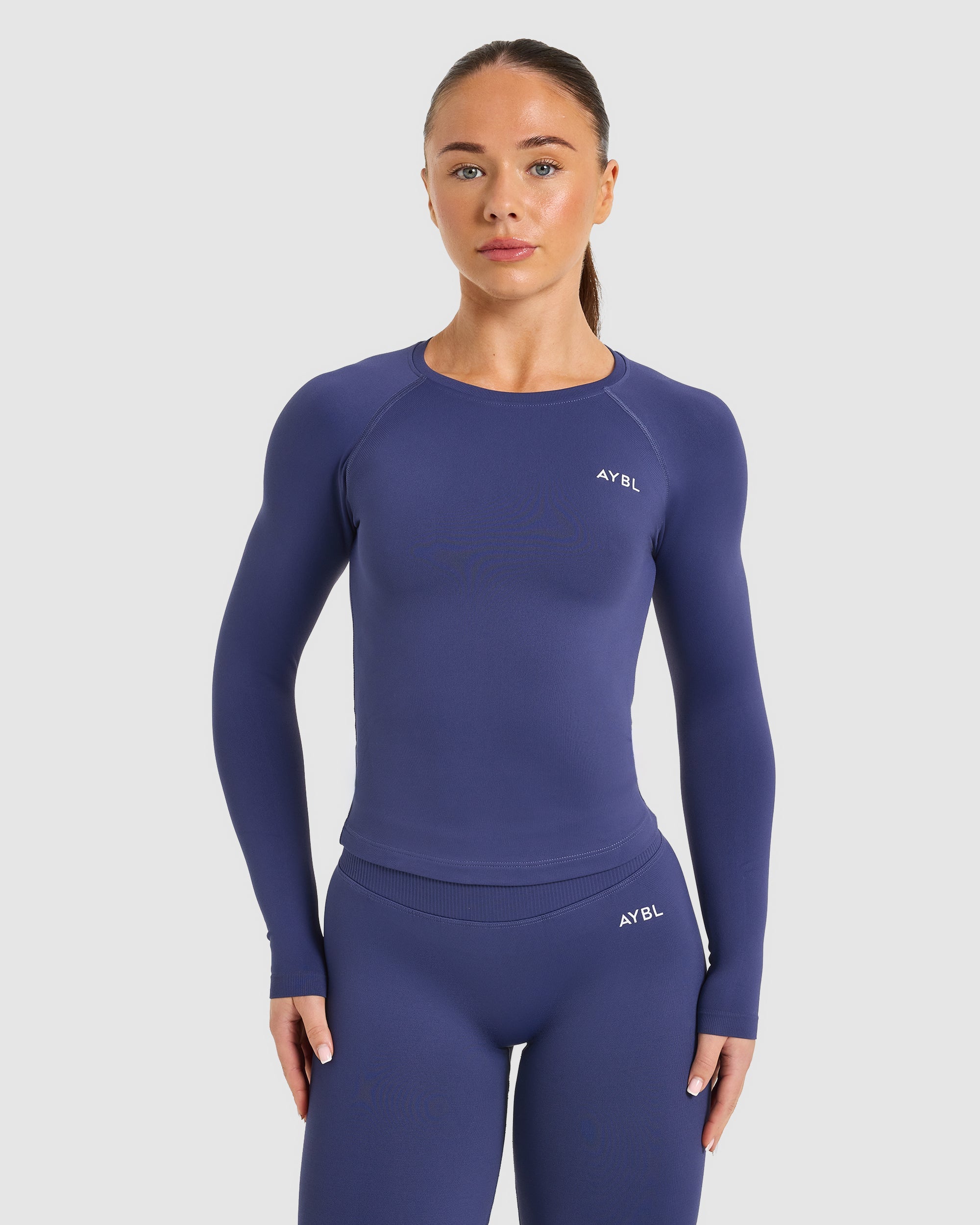Enhance Seamless Long Sleeve Top - Storm Bleu