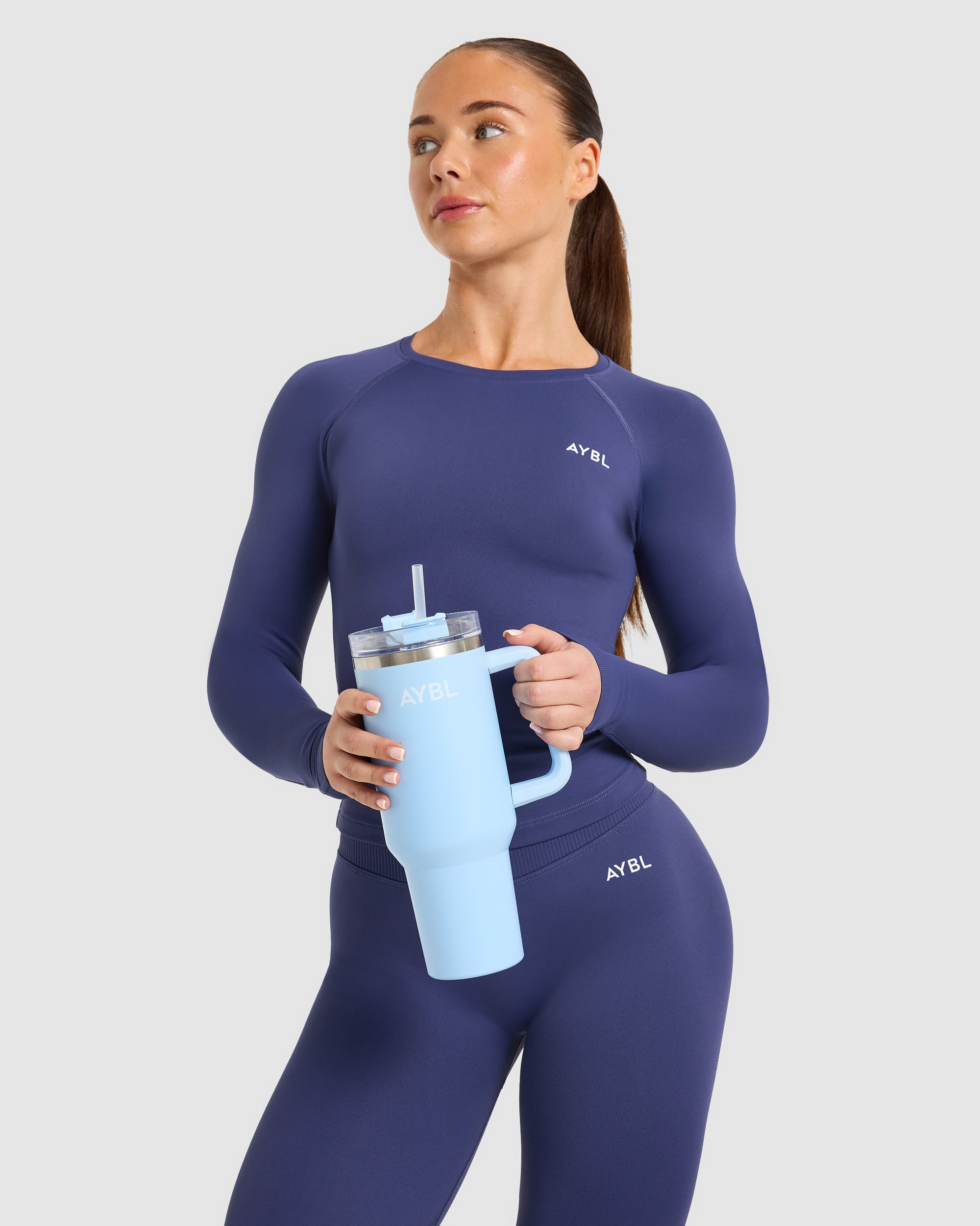 Enhance Seamless Long Sleeve Top - Storm Bleu