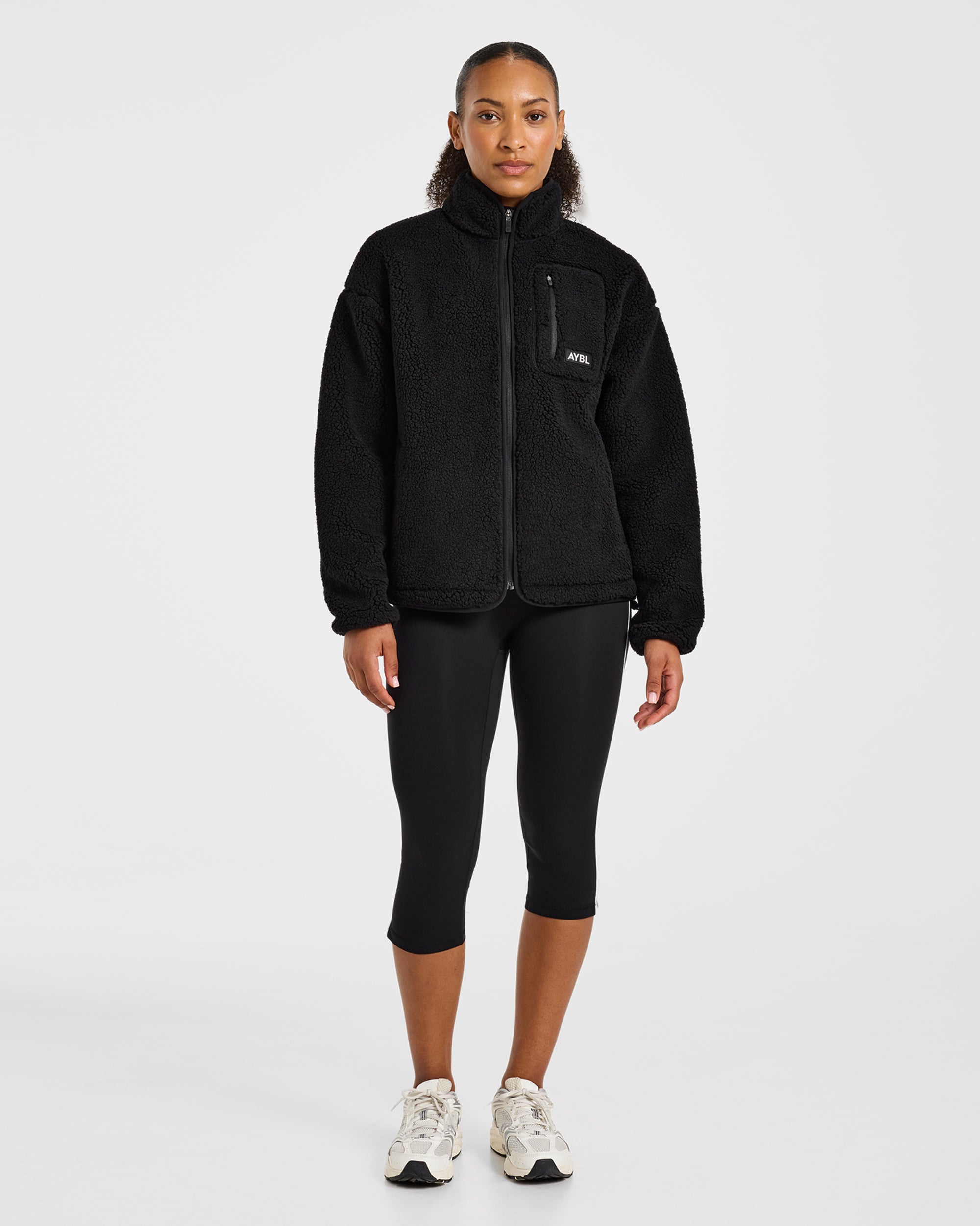 Signature Zip Up Fleece Jacket - Noir