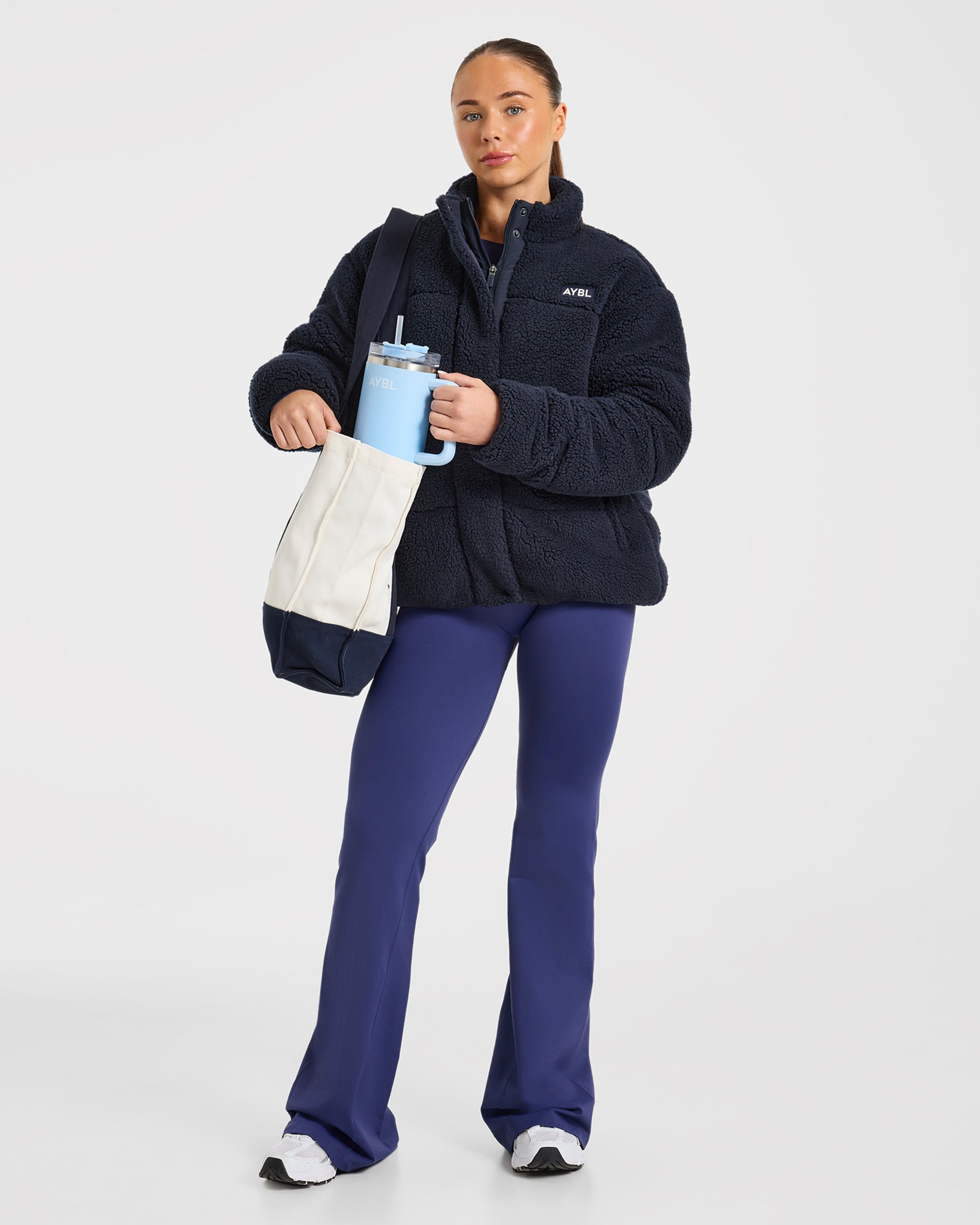 Signature Fleece Puffer Coat - Navy