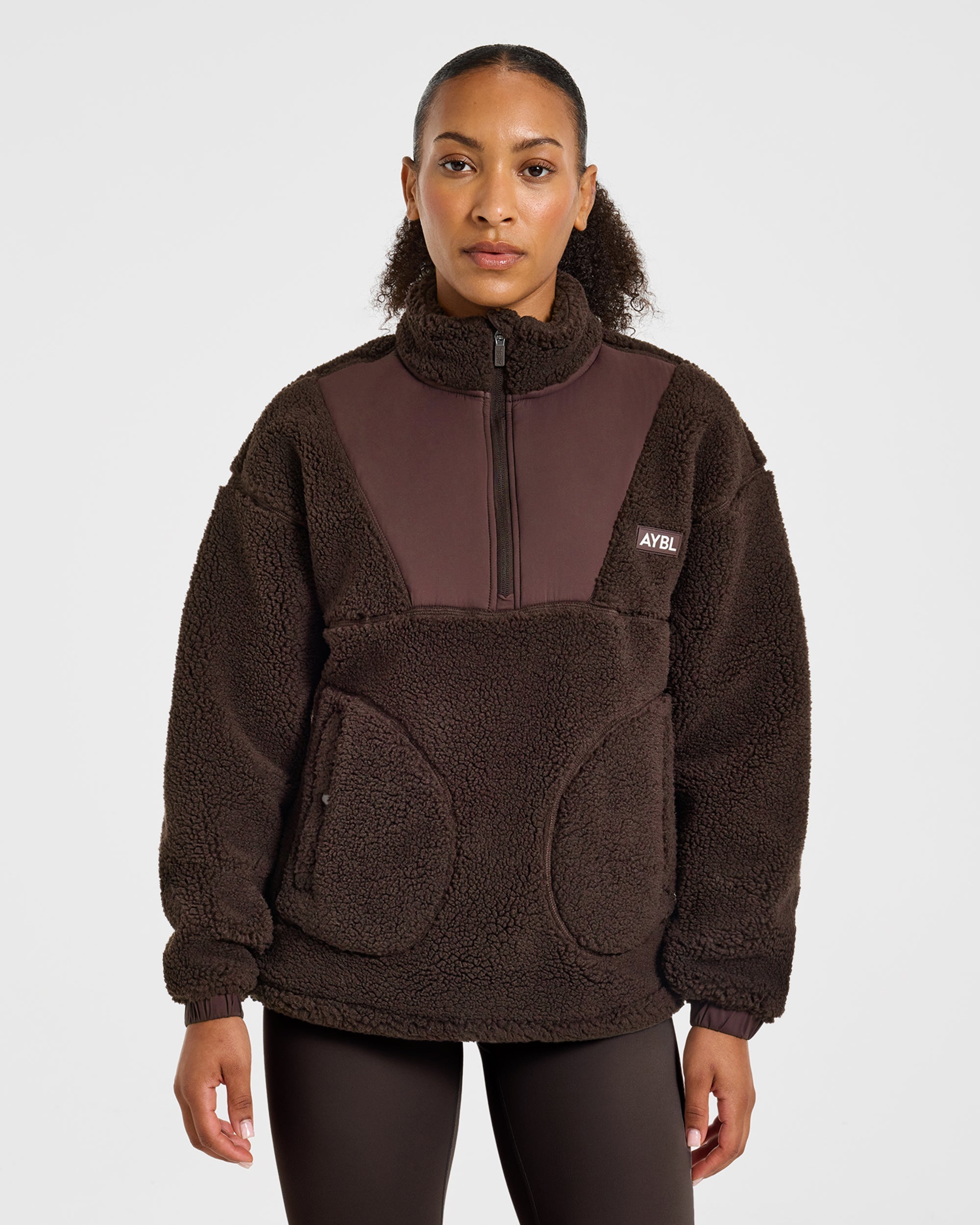 Signature 1/4 Zip Fleece Pullover - Cocoa Marron