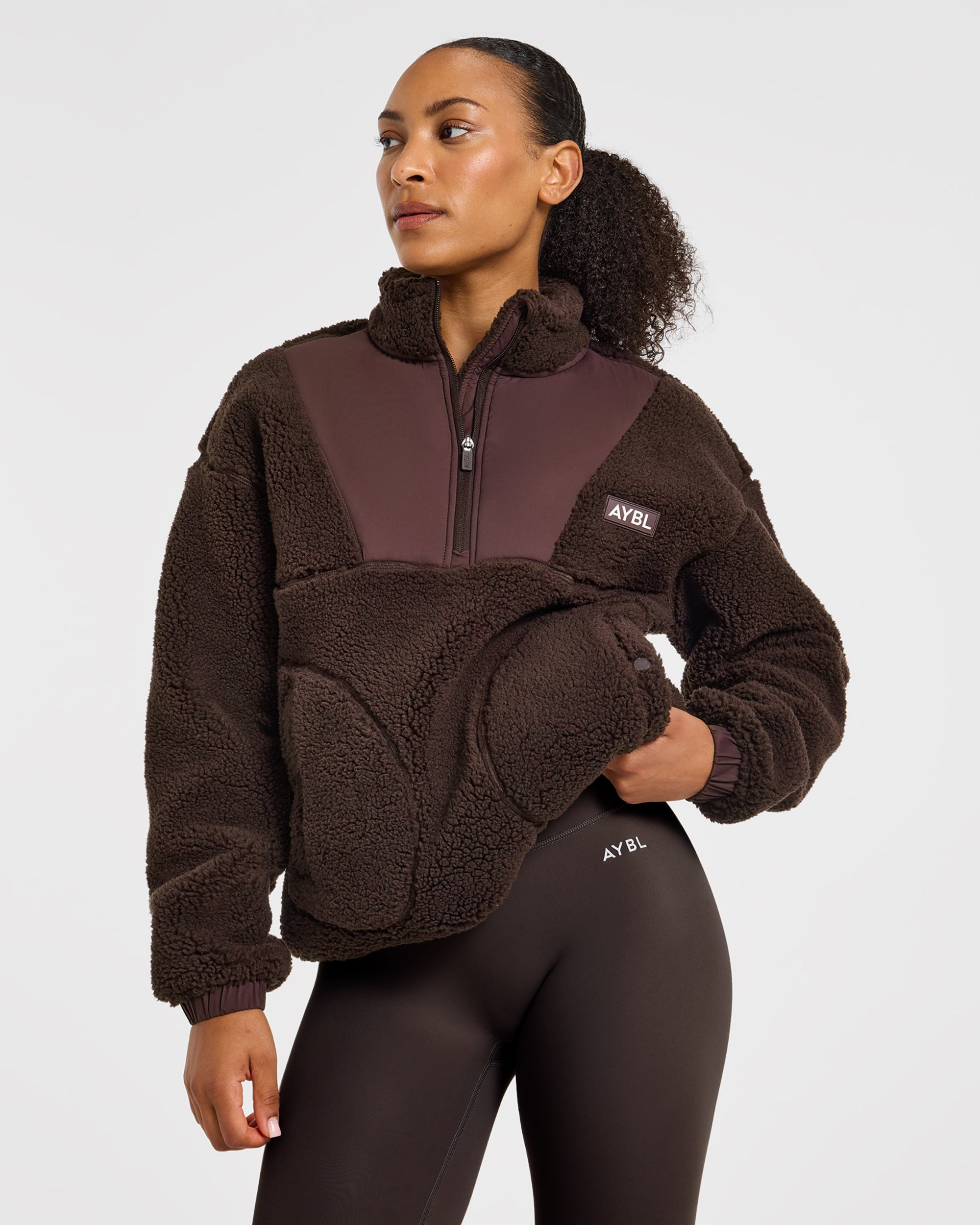 Signature 1/4 Zip Fleece Pullover - Cocoa Marron