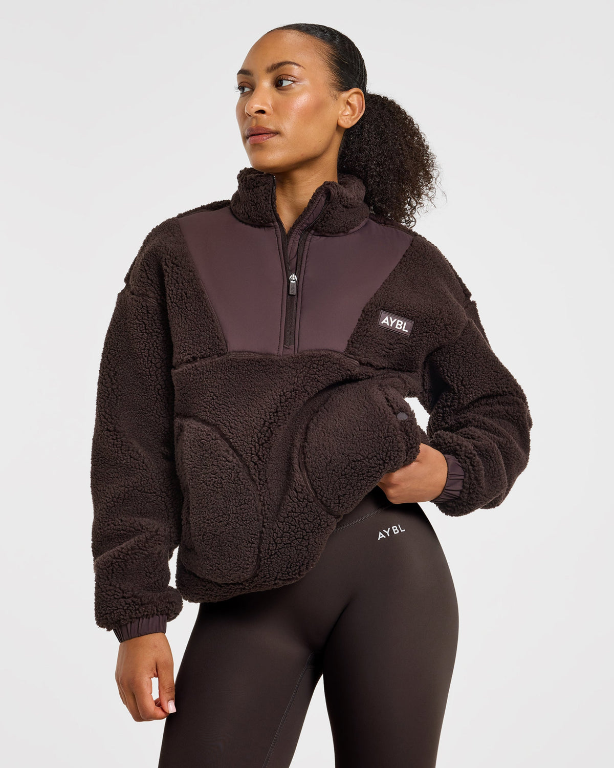 Signature 1/4 Zip Fleece Pullover - Cocoa Marron