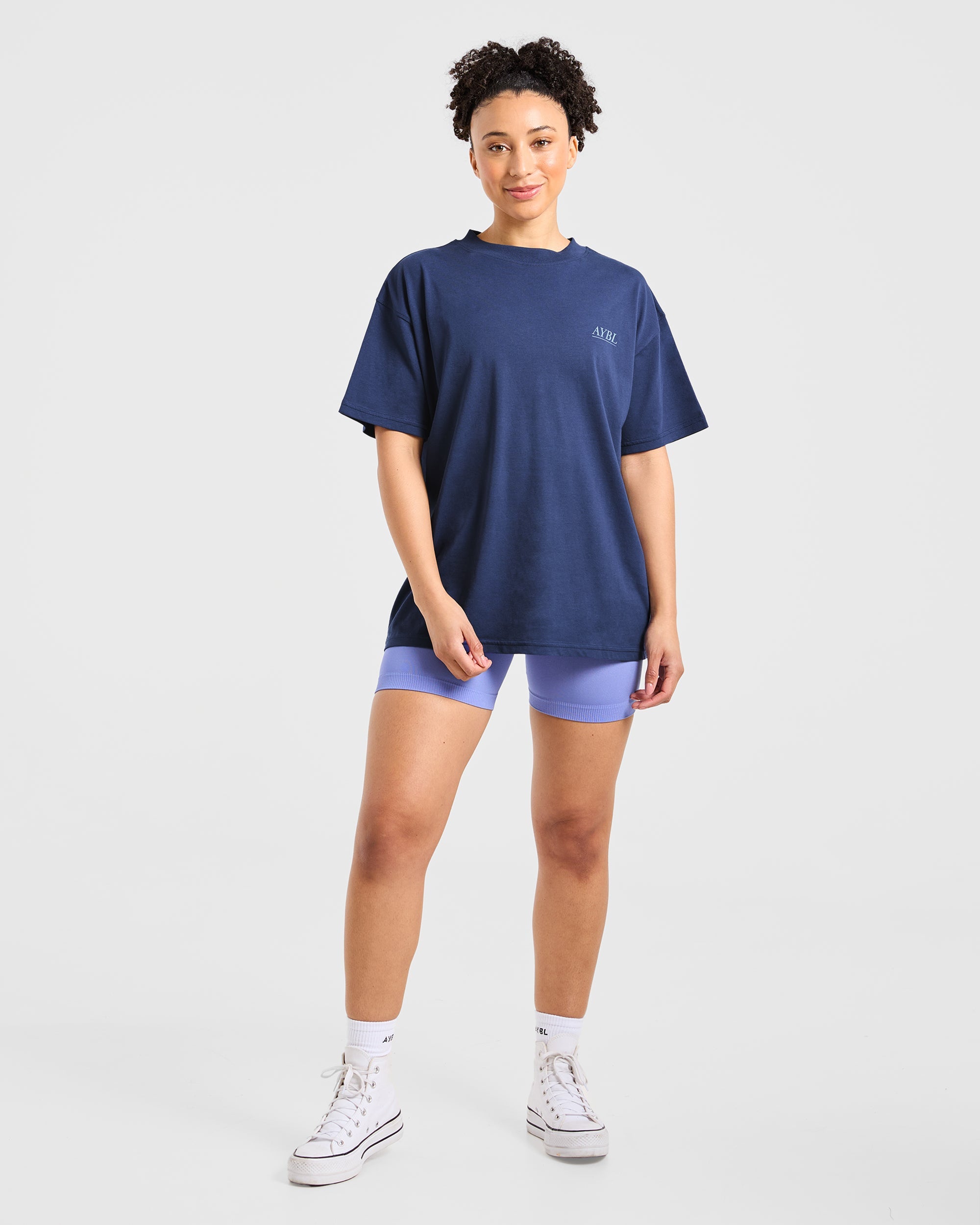 Power Lifting Illustration T Shirt - Bleu