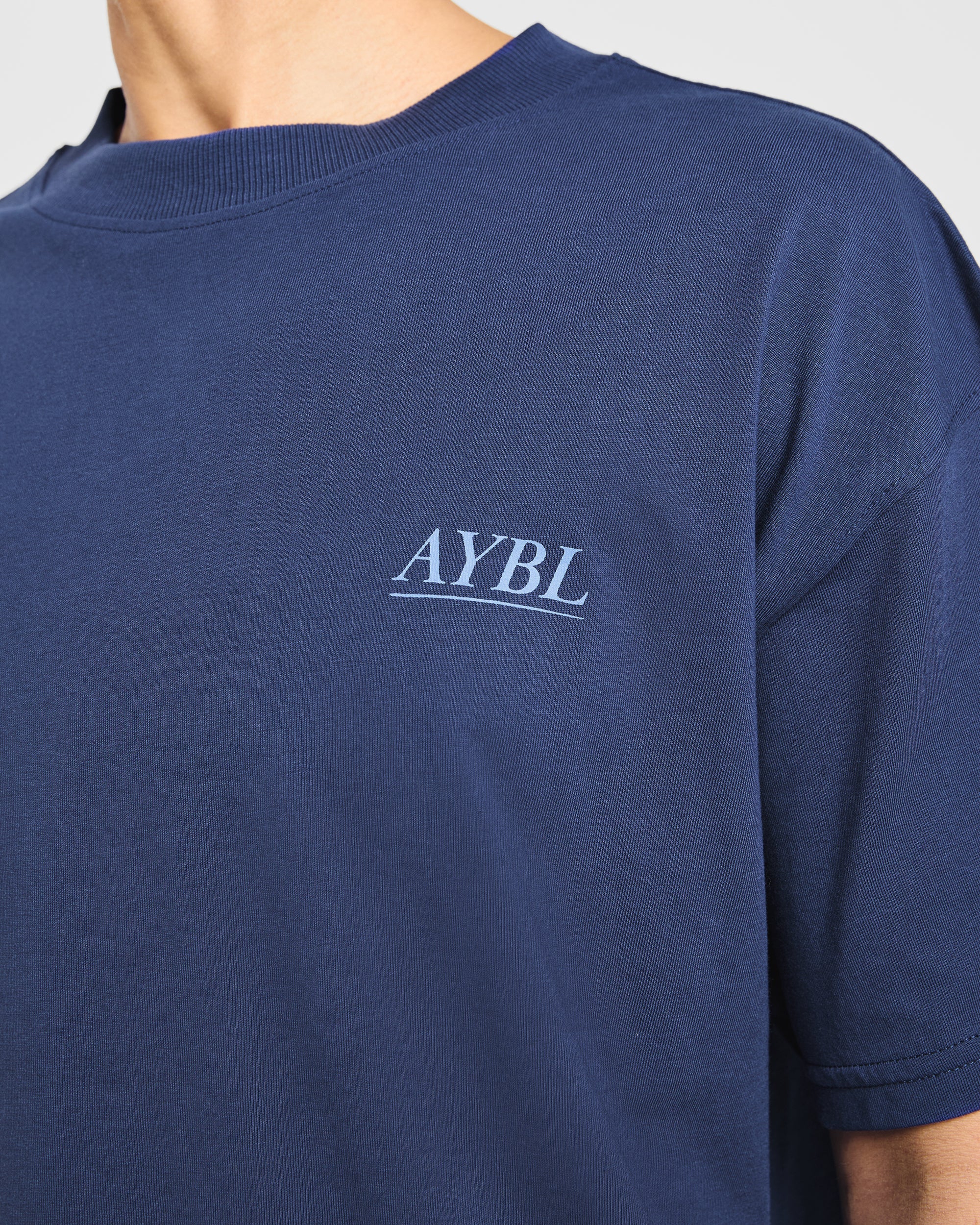 Power Lifting Illustration T Shirt - Bleu
