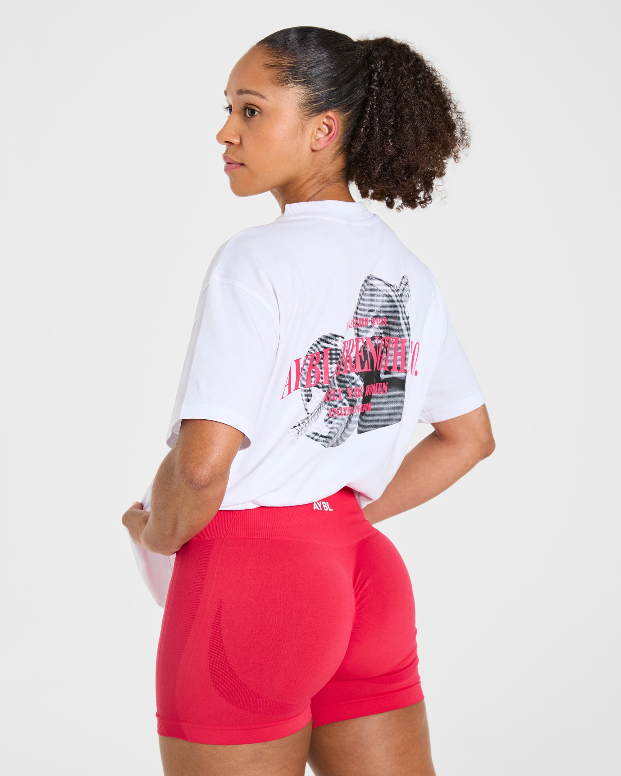 AYBL Strength Co Oversized T Shirt - White