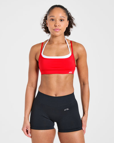 Essential Double Layer Sports Bra - Vibrant Rouge