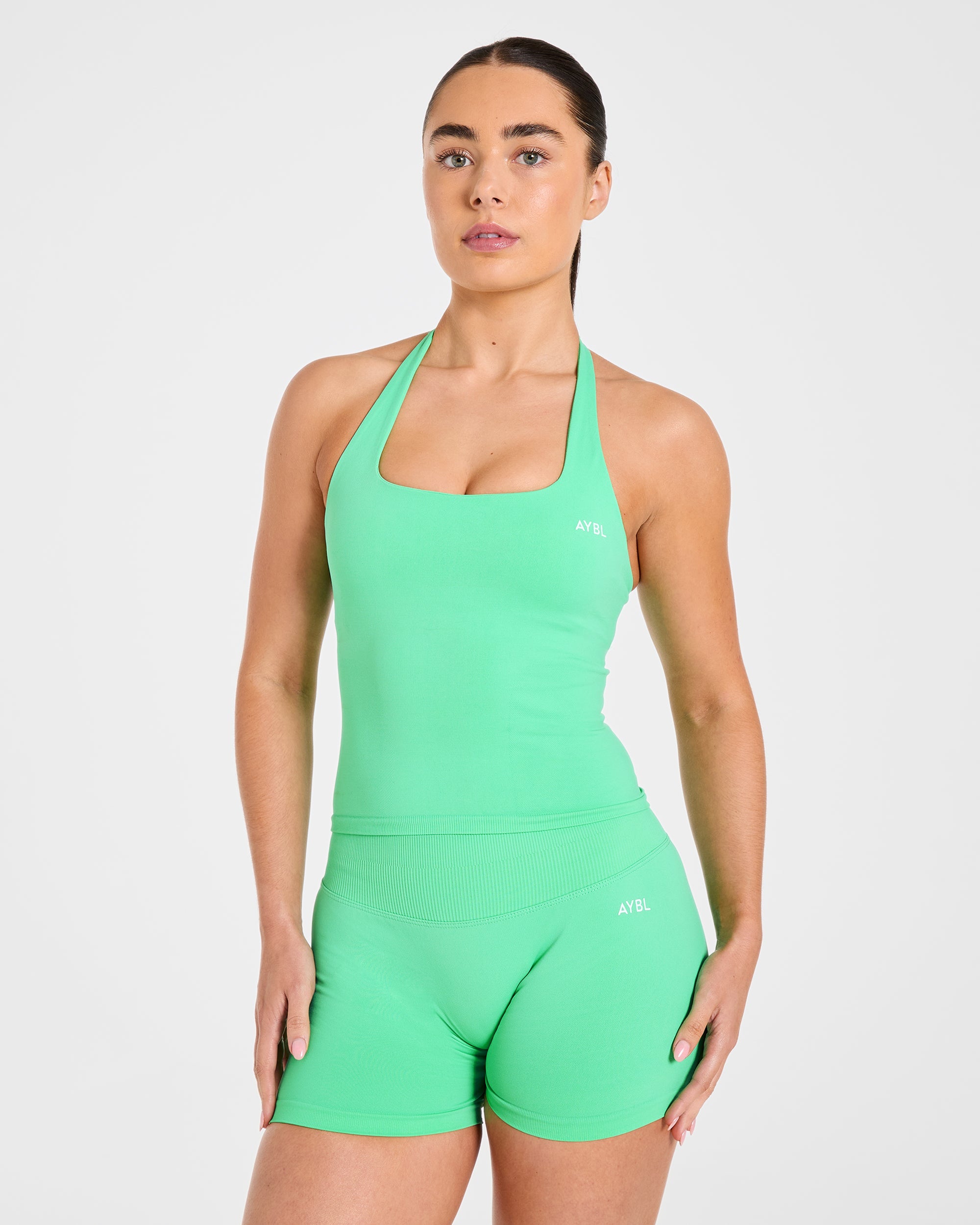 Enhance Seamless Halterneck Top - Mint Vert