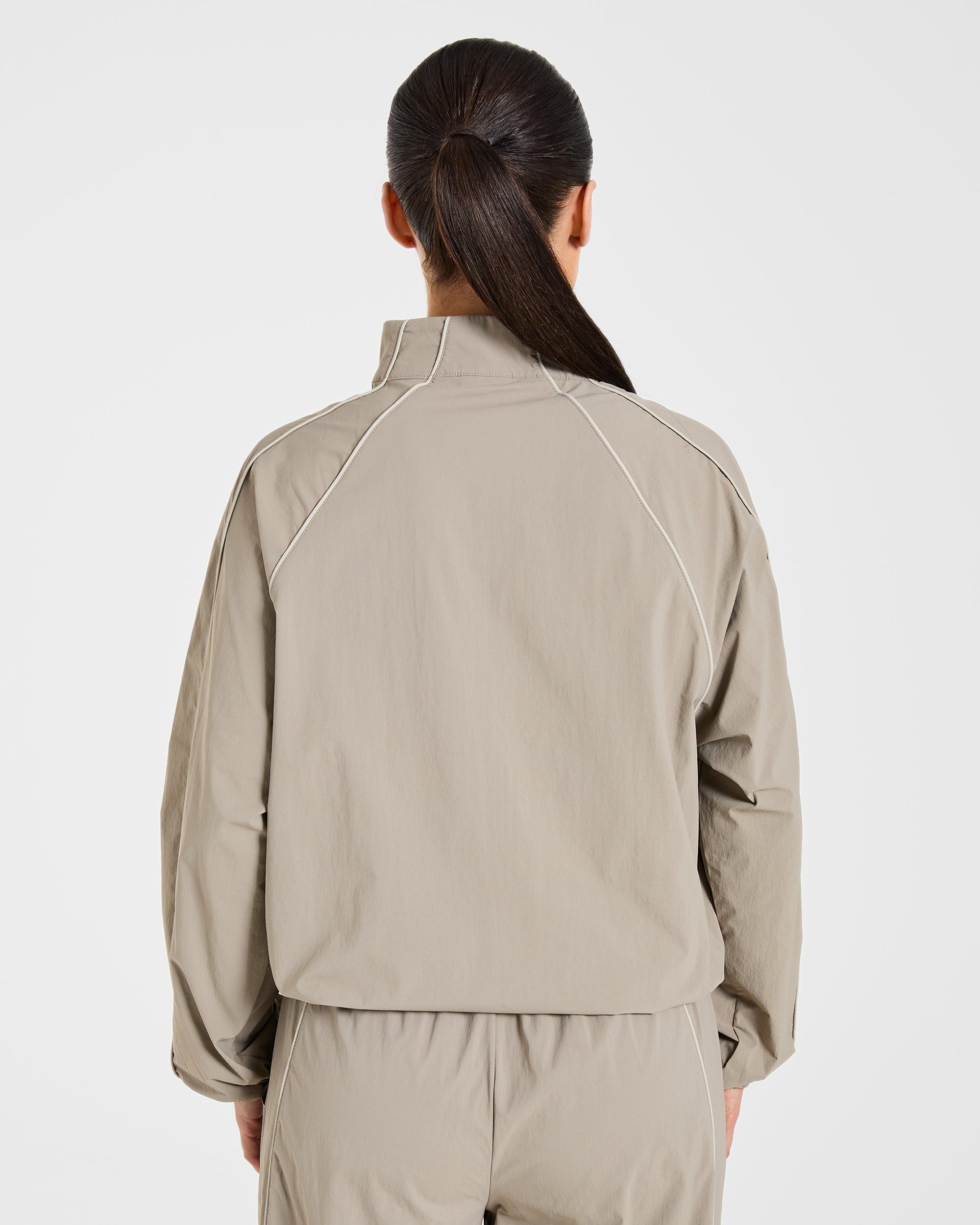 Retro Track Jacket - Taupe