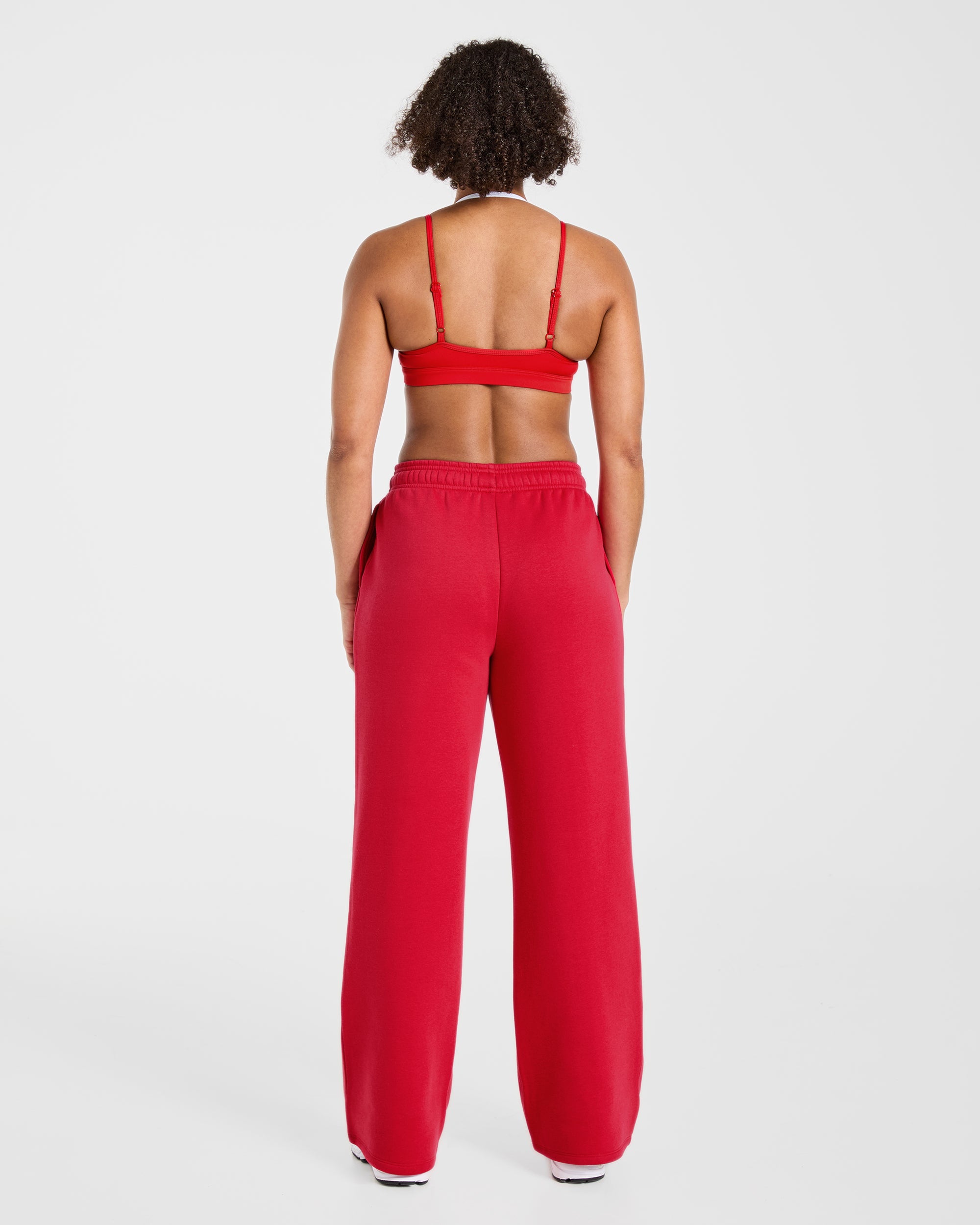 Lifestyle Oversized Straight Leg Joggers - Rouge