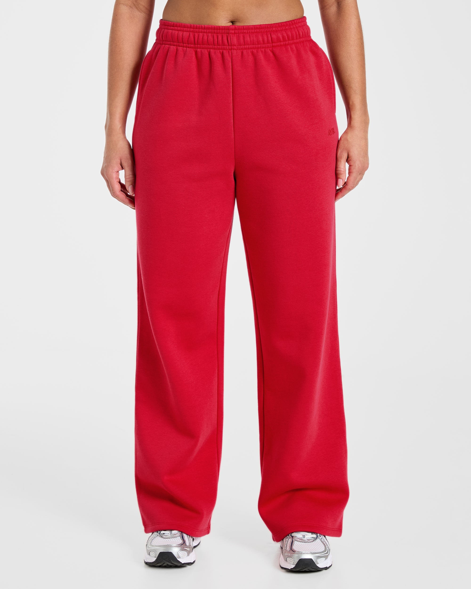 Lifestyle Oversized Straight Leg Joggers - Rouge