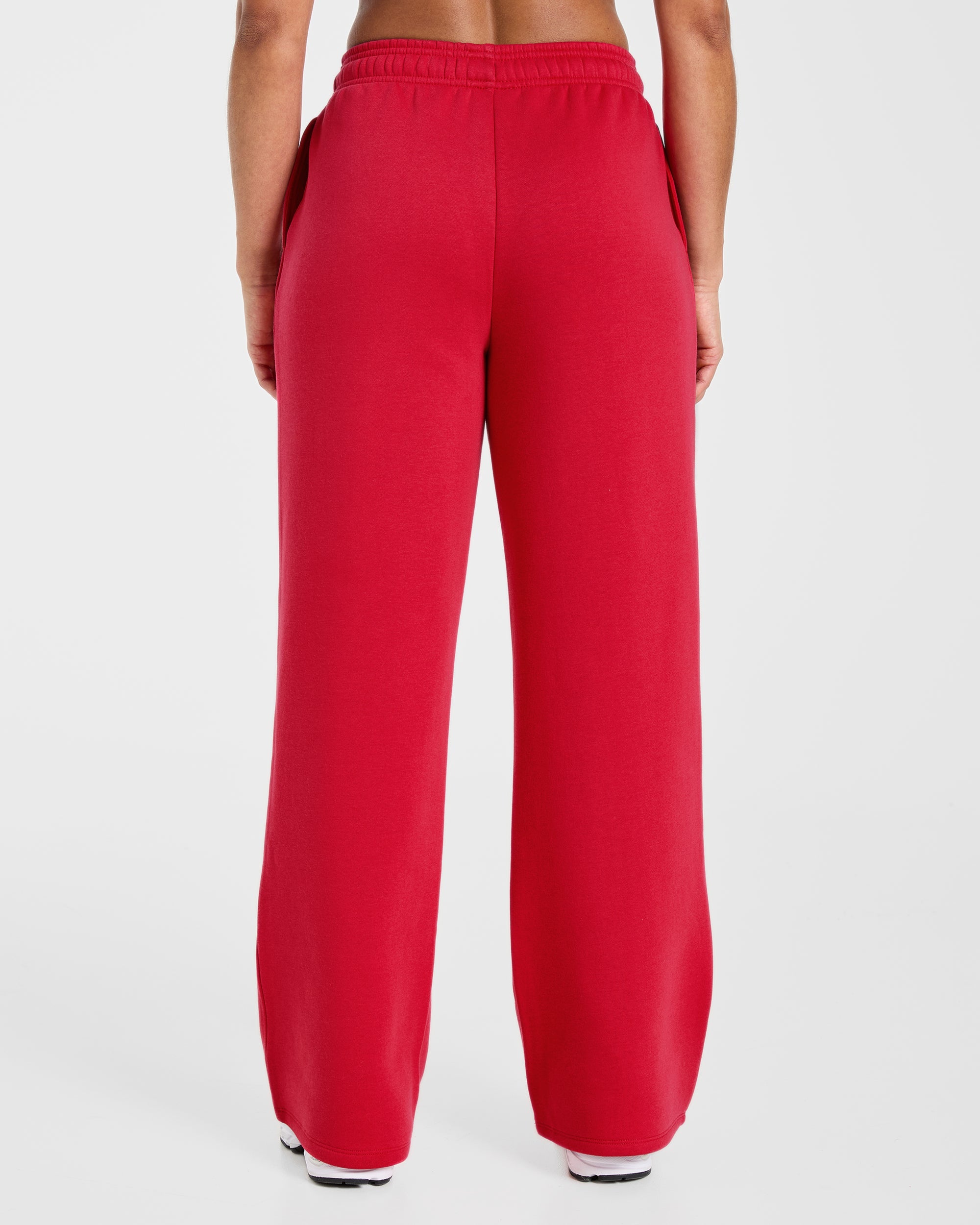 Lifestyle Oversized Straight Leg Joggers - Rouge
