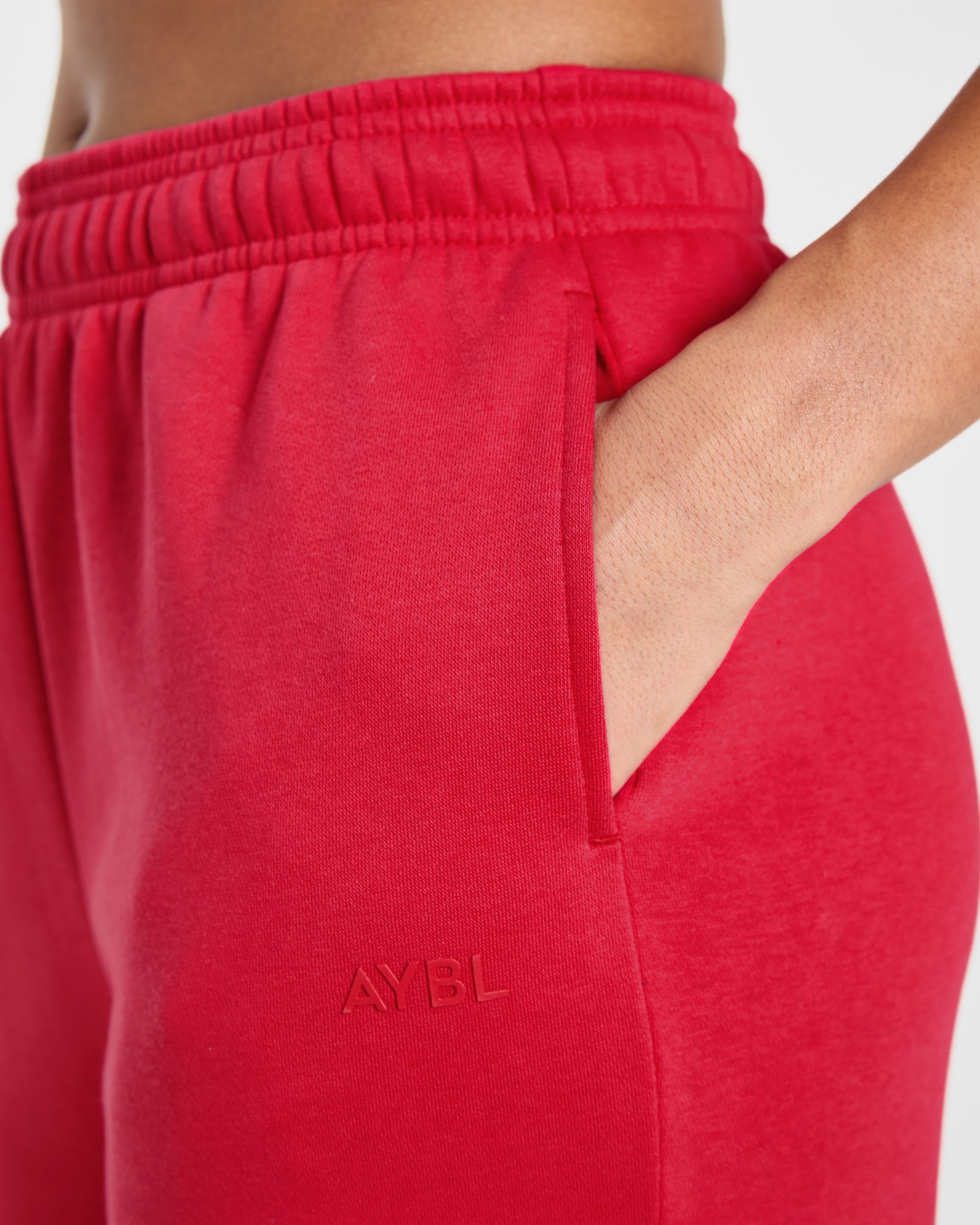 Lifestyle Oversized Straight Leg Joggers - Rouge