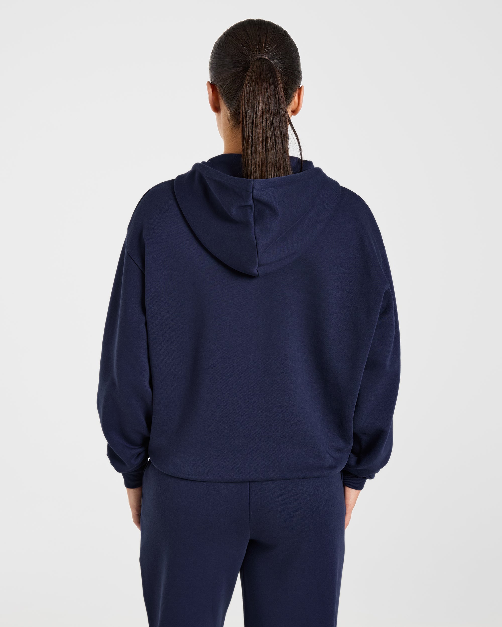 Lifestyle Oversized Zip Up Hoodie - Navy