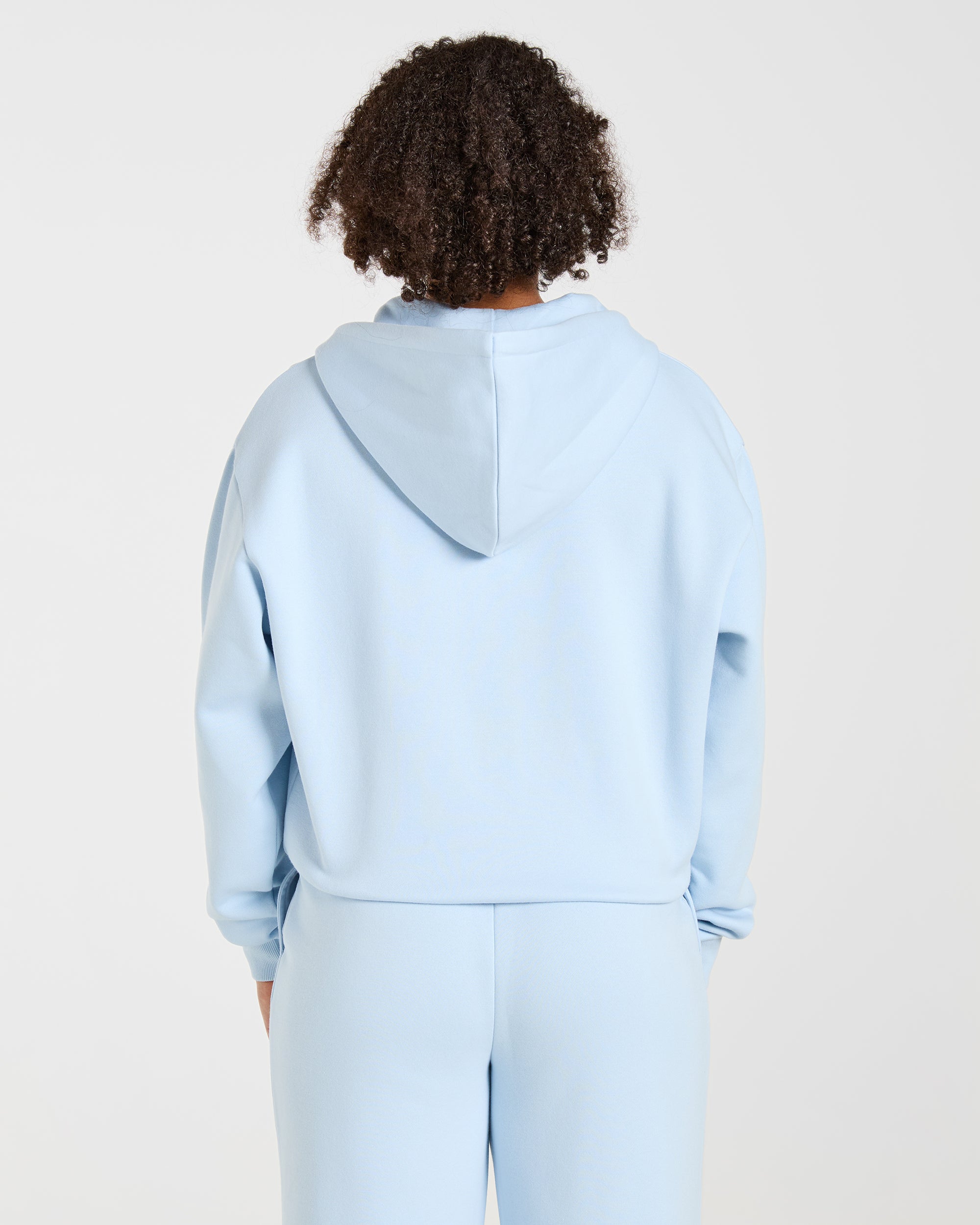 Lifestyle Oversized Zip Up Hoodie - Spring Bleu