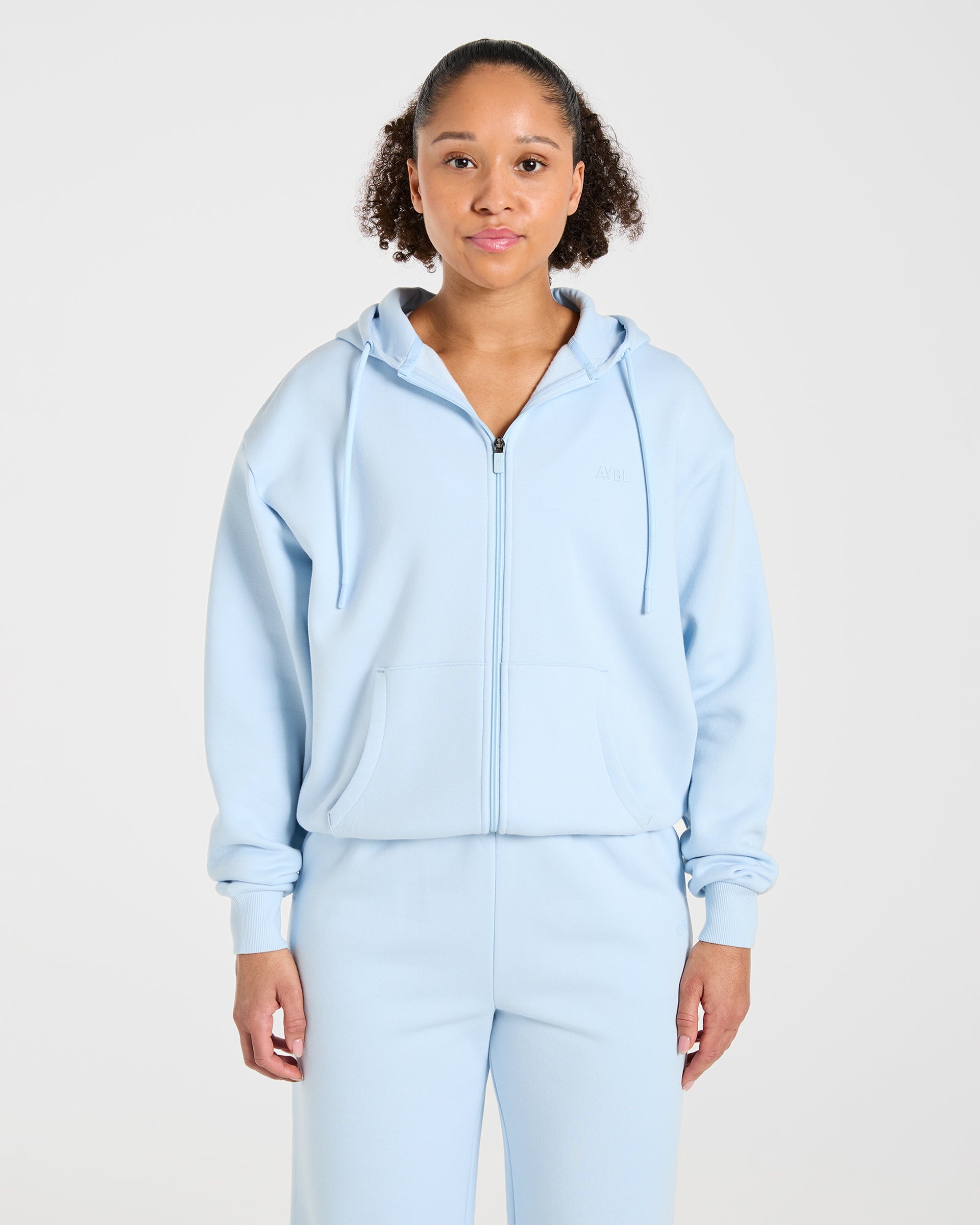 Lifestyle Oversized Zip Up Hoodie - Spring Bleu
