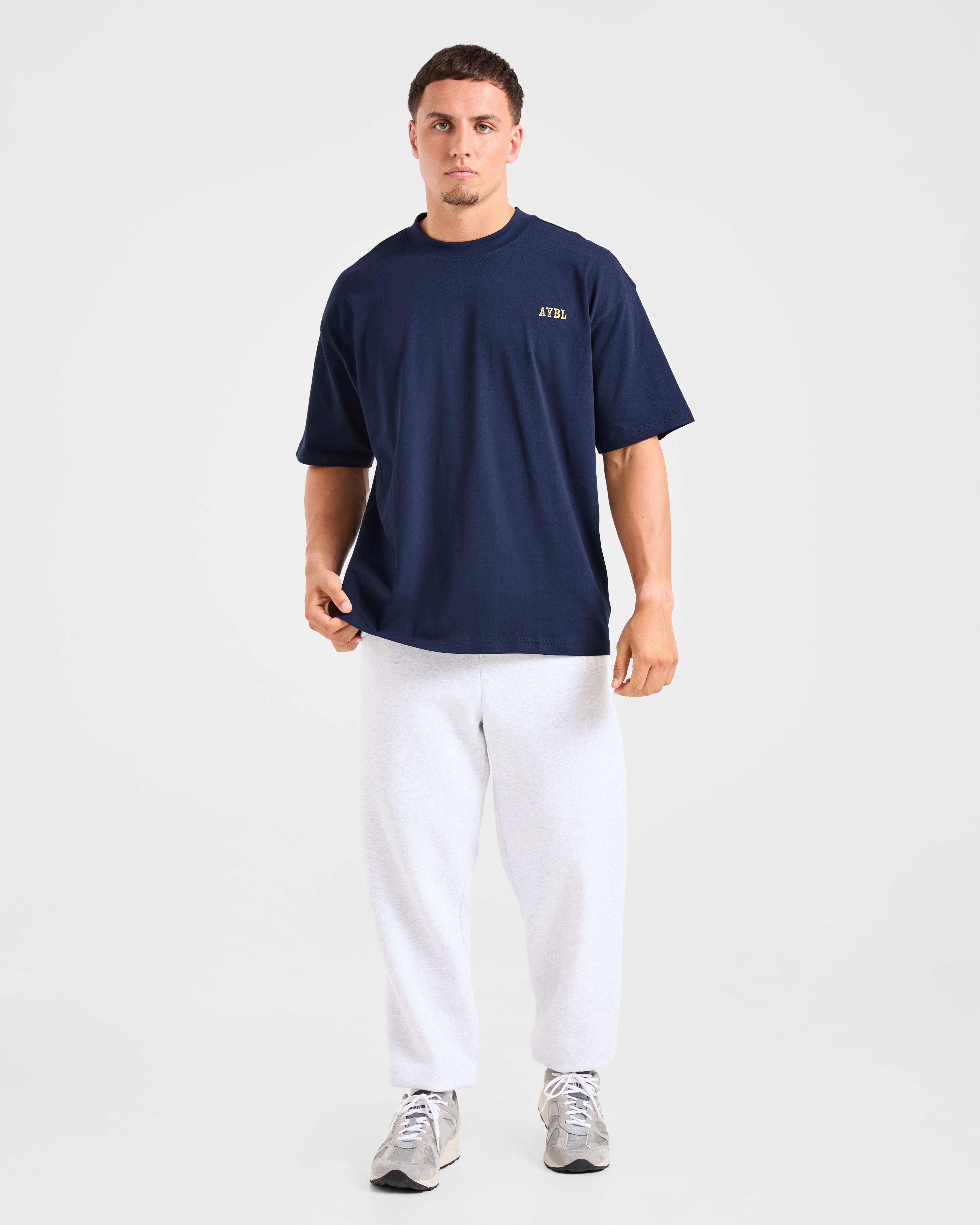 Lifting Essentials Oversized T Shirt - Navy/Jaune