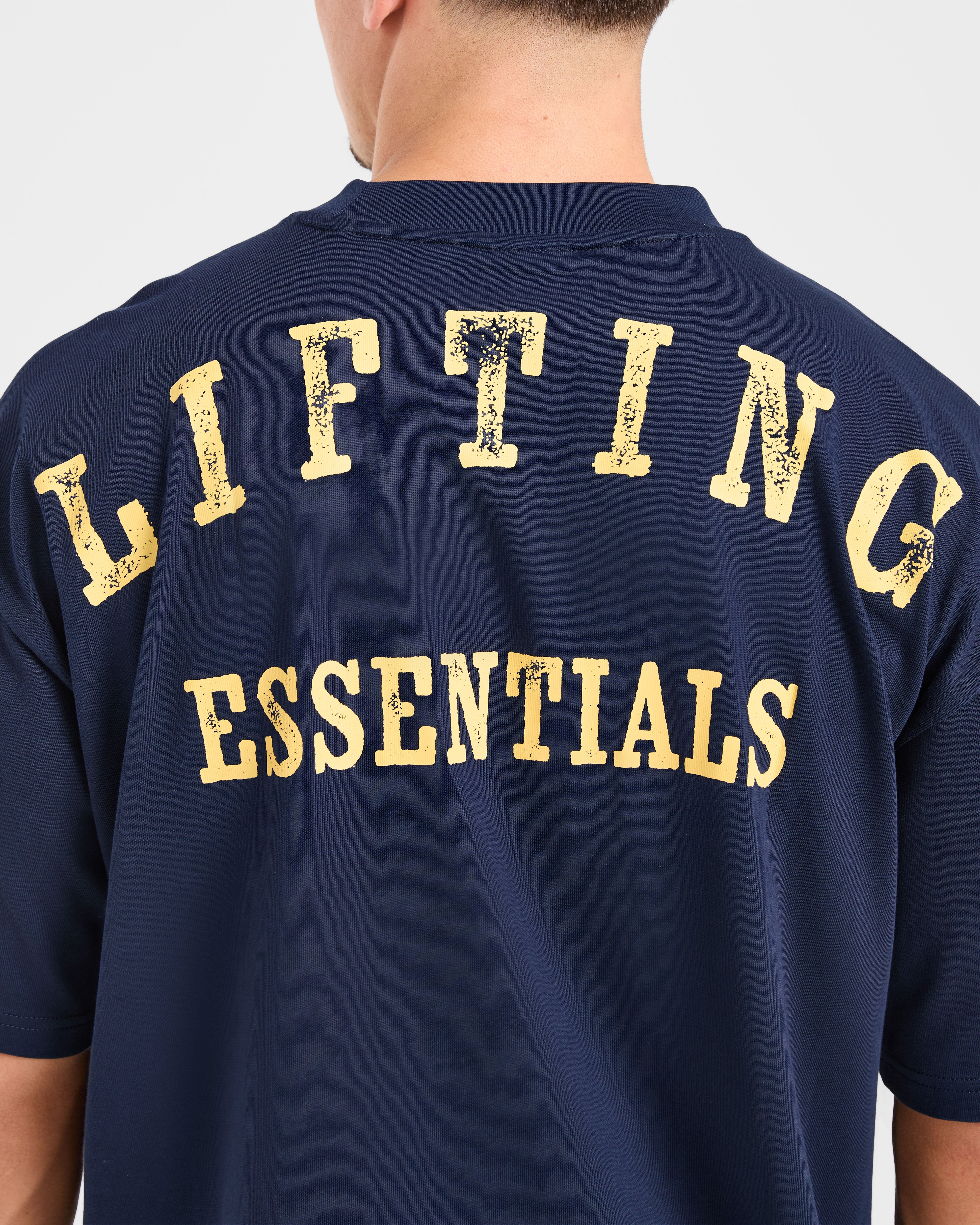 Lifting Essentials Oversized T Shirt - Navy/Jaune