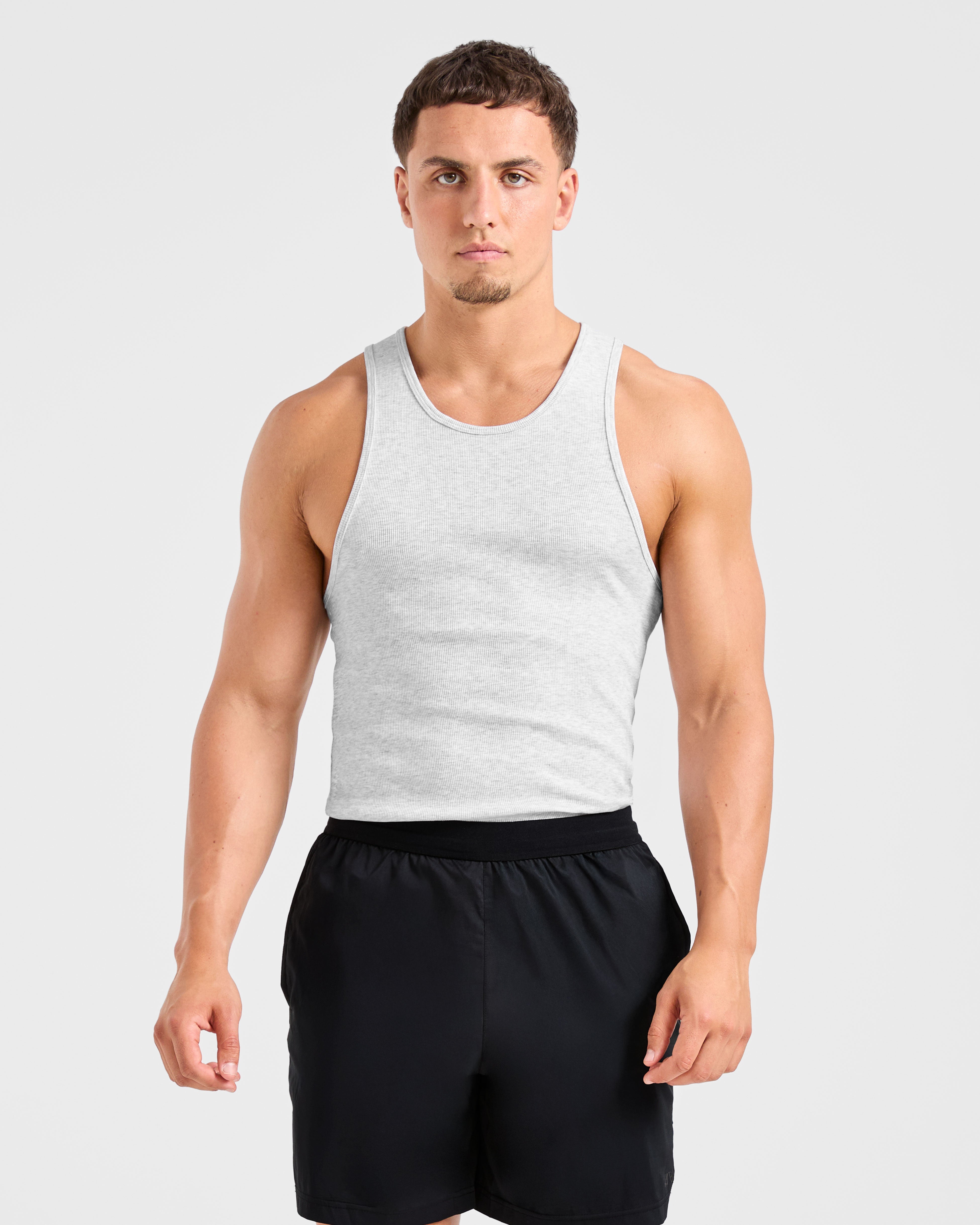 Muscle Ribbed Tank - Light Gris Marl
