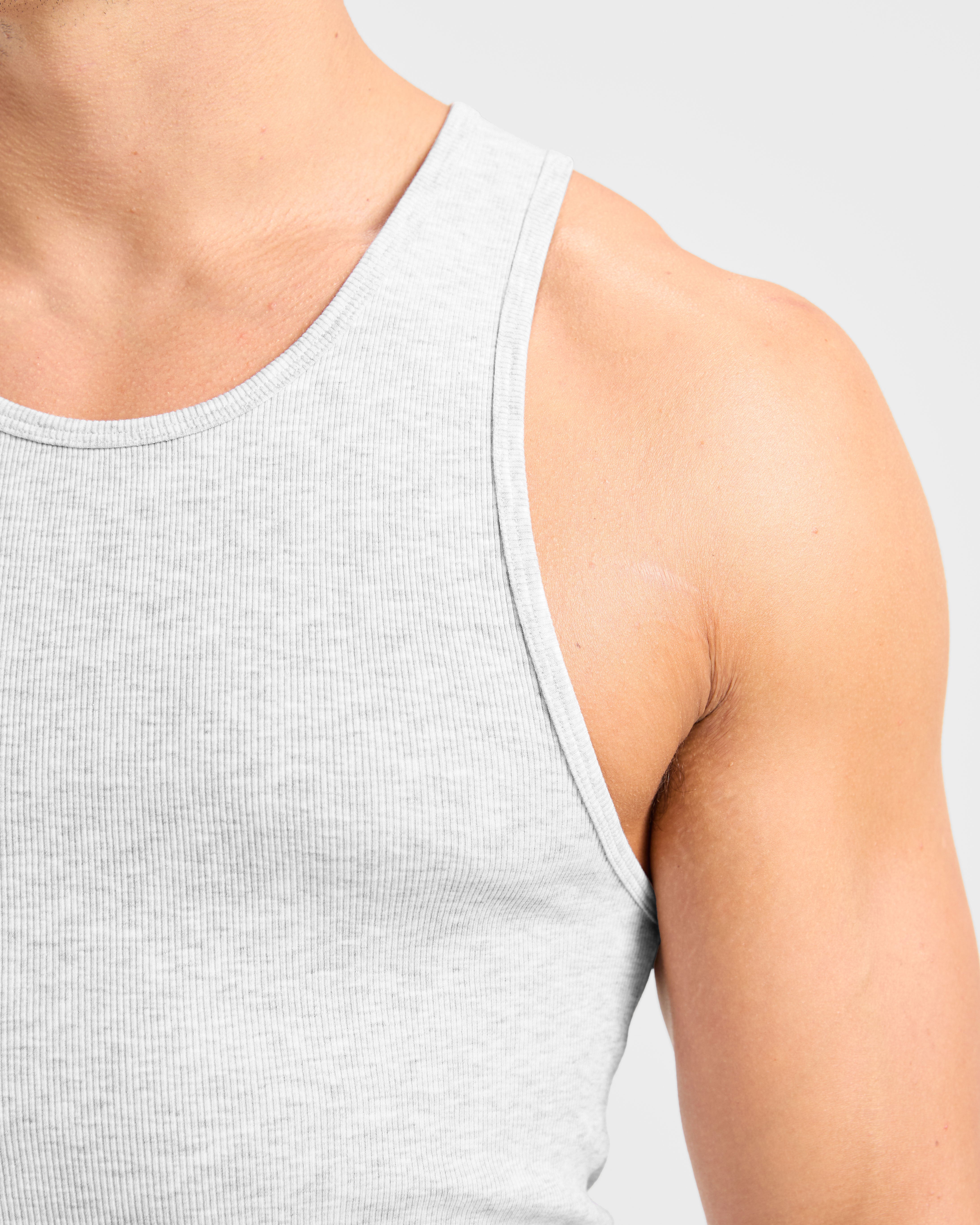 Muscle Ribbed Tank - Light Gris Marl