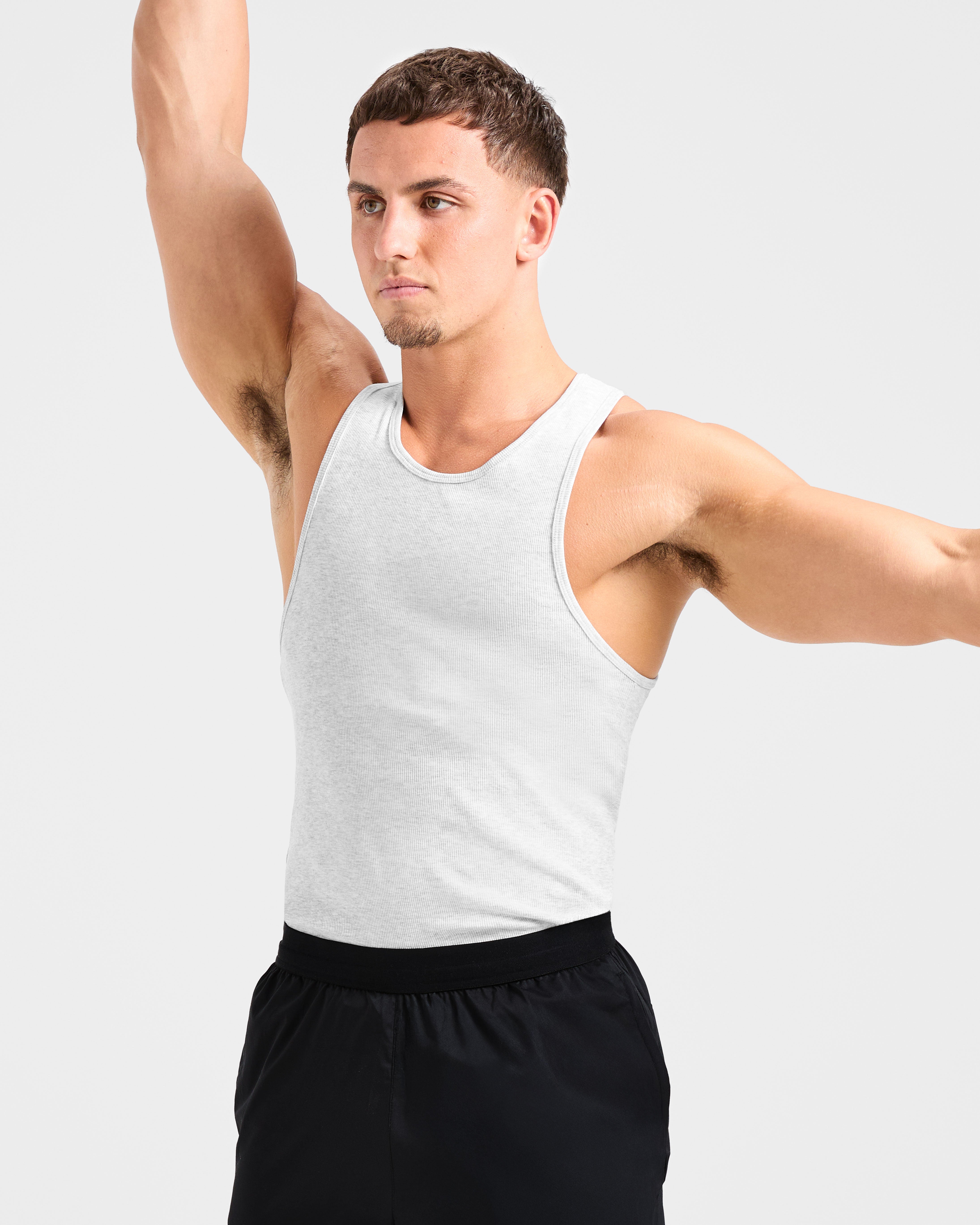 Muscle Ribbed Tank - Light Gris Marl