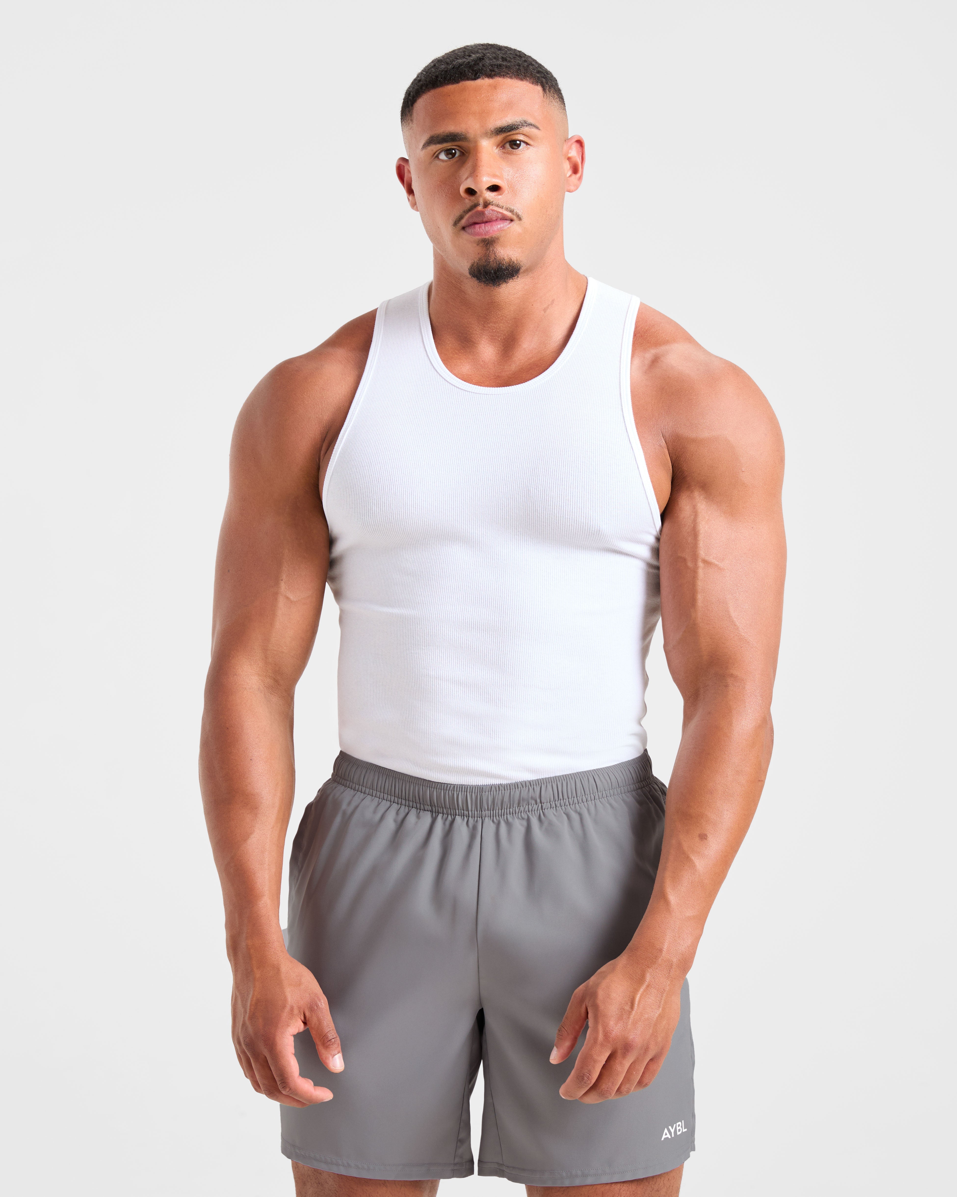 Muscle Ribbed Tank - Blanc