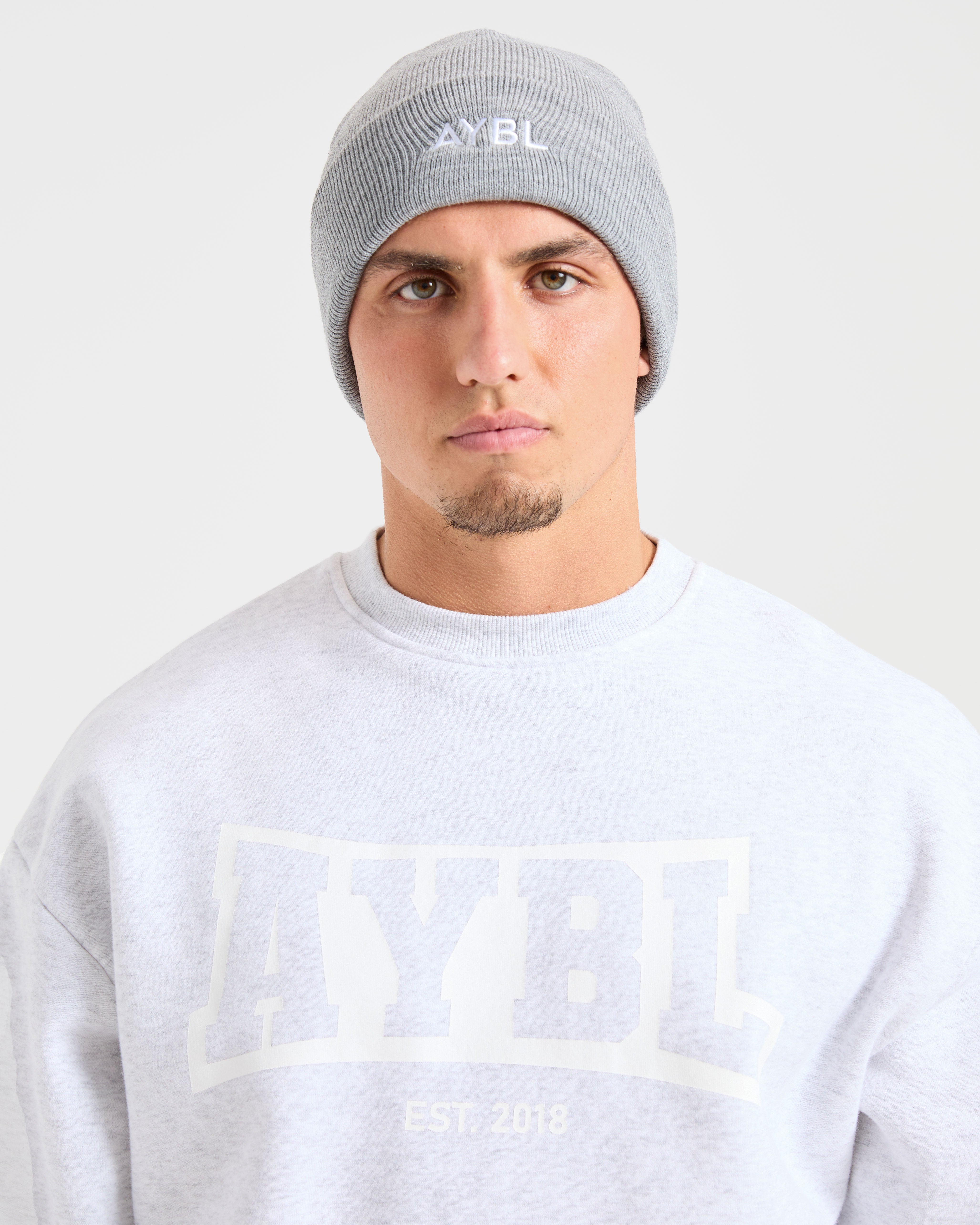Embroidered Beanie - Gris Marl