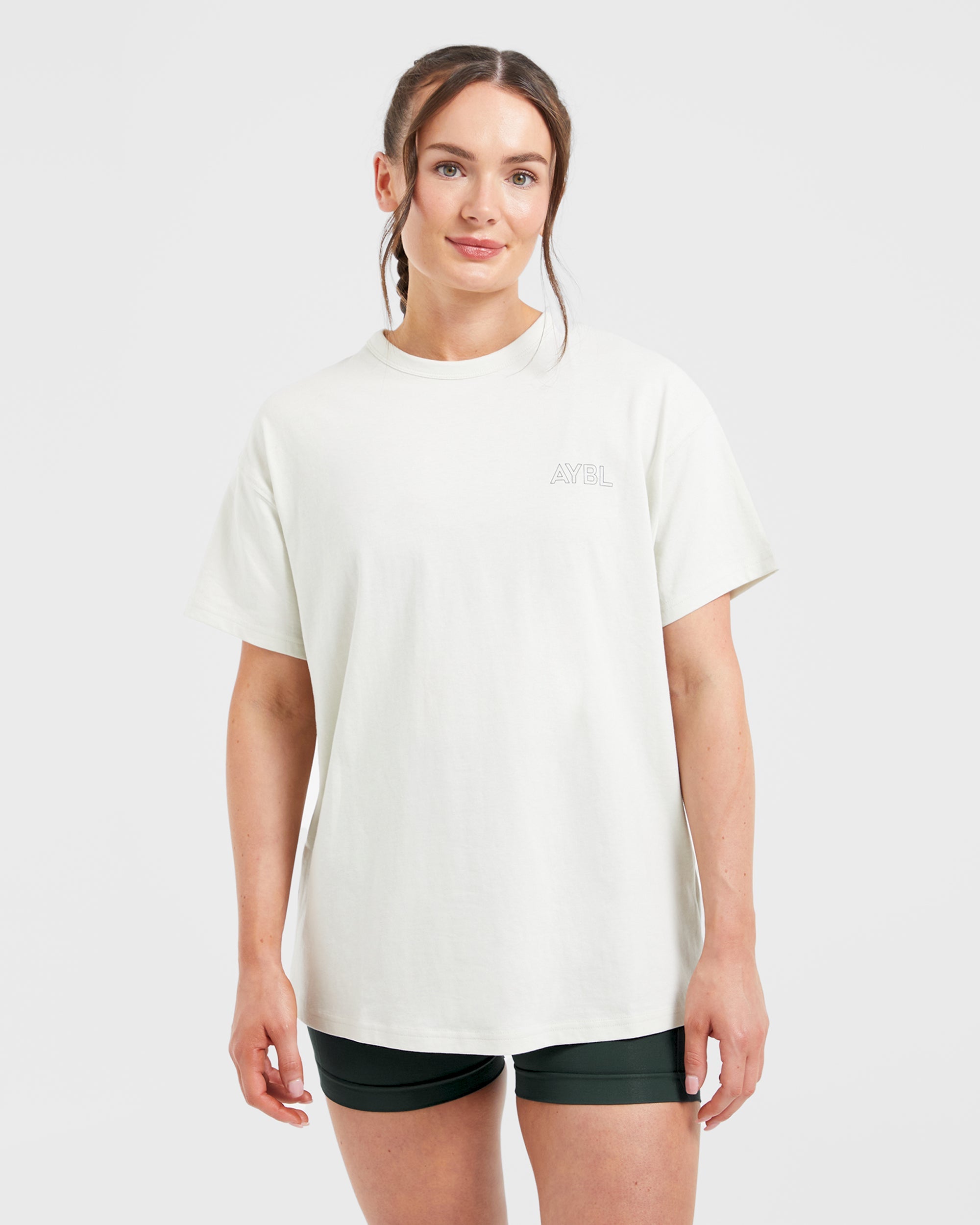 AYBL Athletics Oversized T Shirt - Off Blanc/Vert