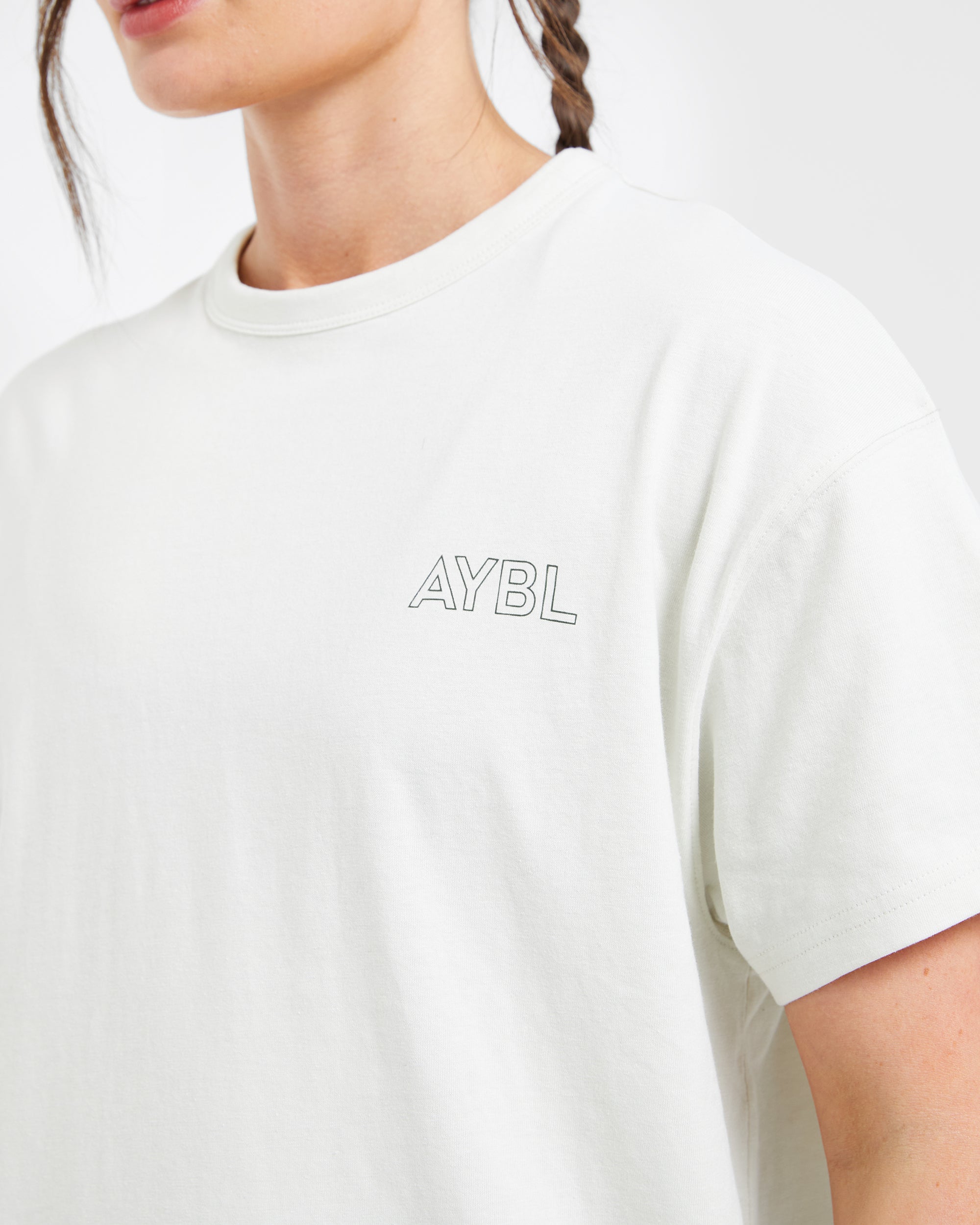 AYBL Athletics Oversized T Shirt - Off Blanc/Vert