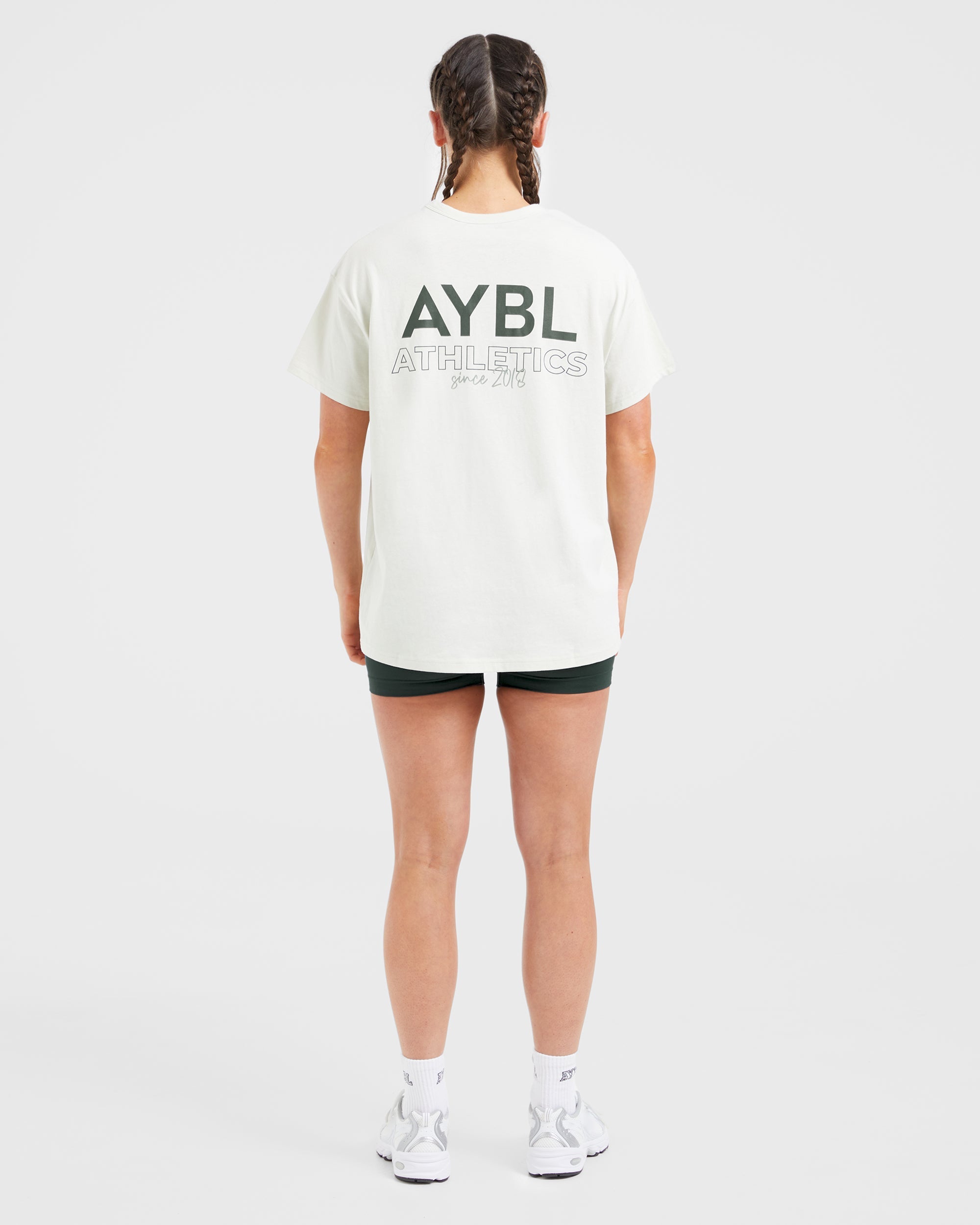 AYBL Athletics Oversized T Shirt - Off Blanc/Vert