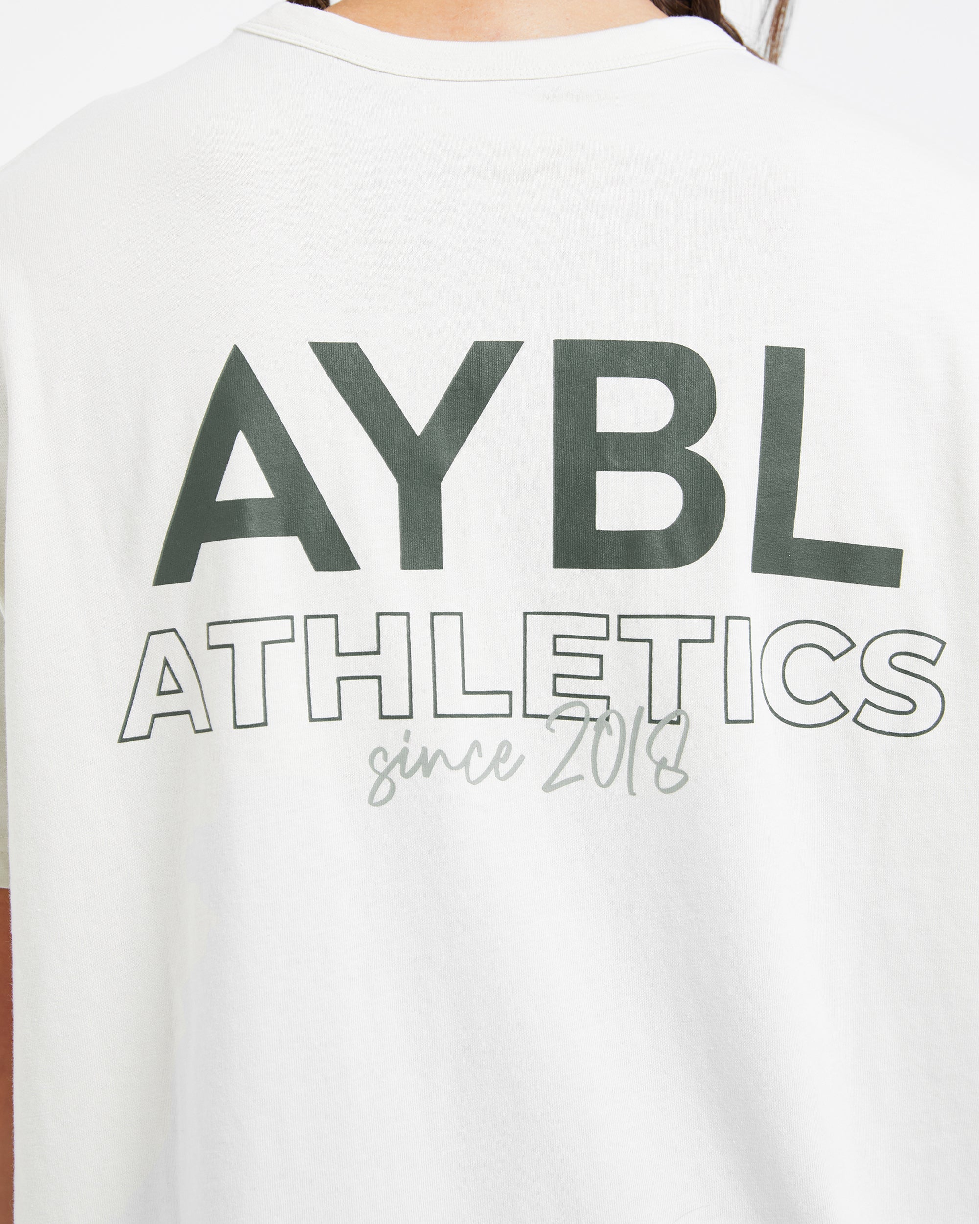 AYBL Athletics Oversized T Shirt - Off Blanc/Vert