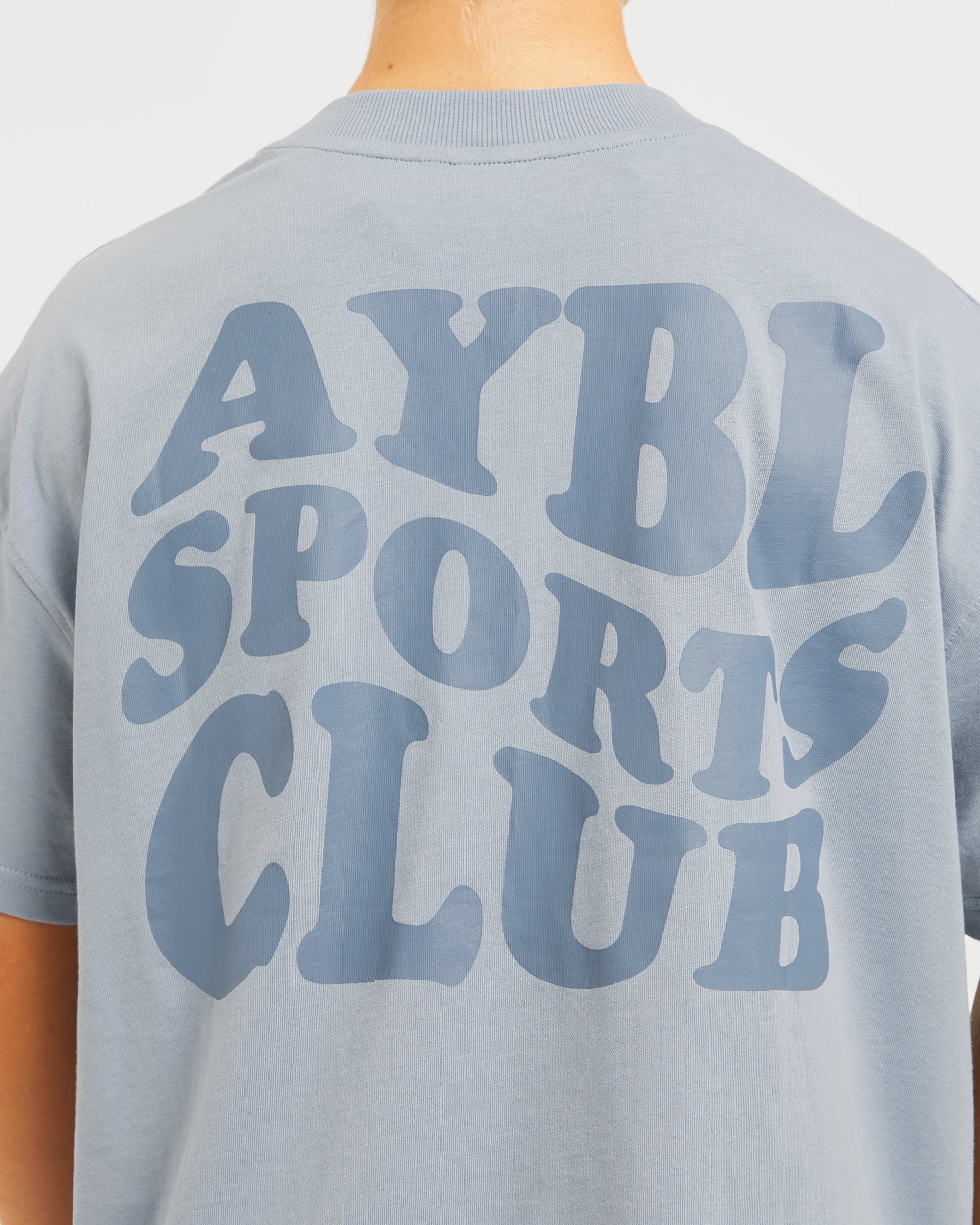 Sports Club Wavy Oversized T Shirt - Dusty Bleu