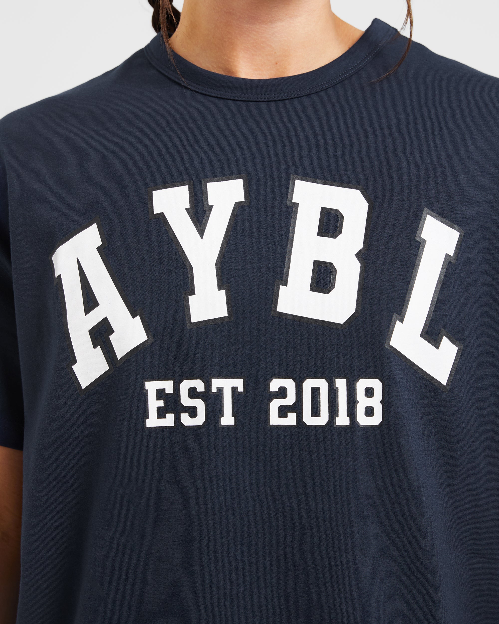 Varsity Oversized T Shirt - Navy