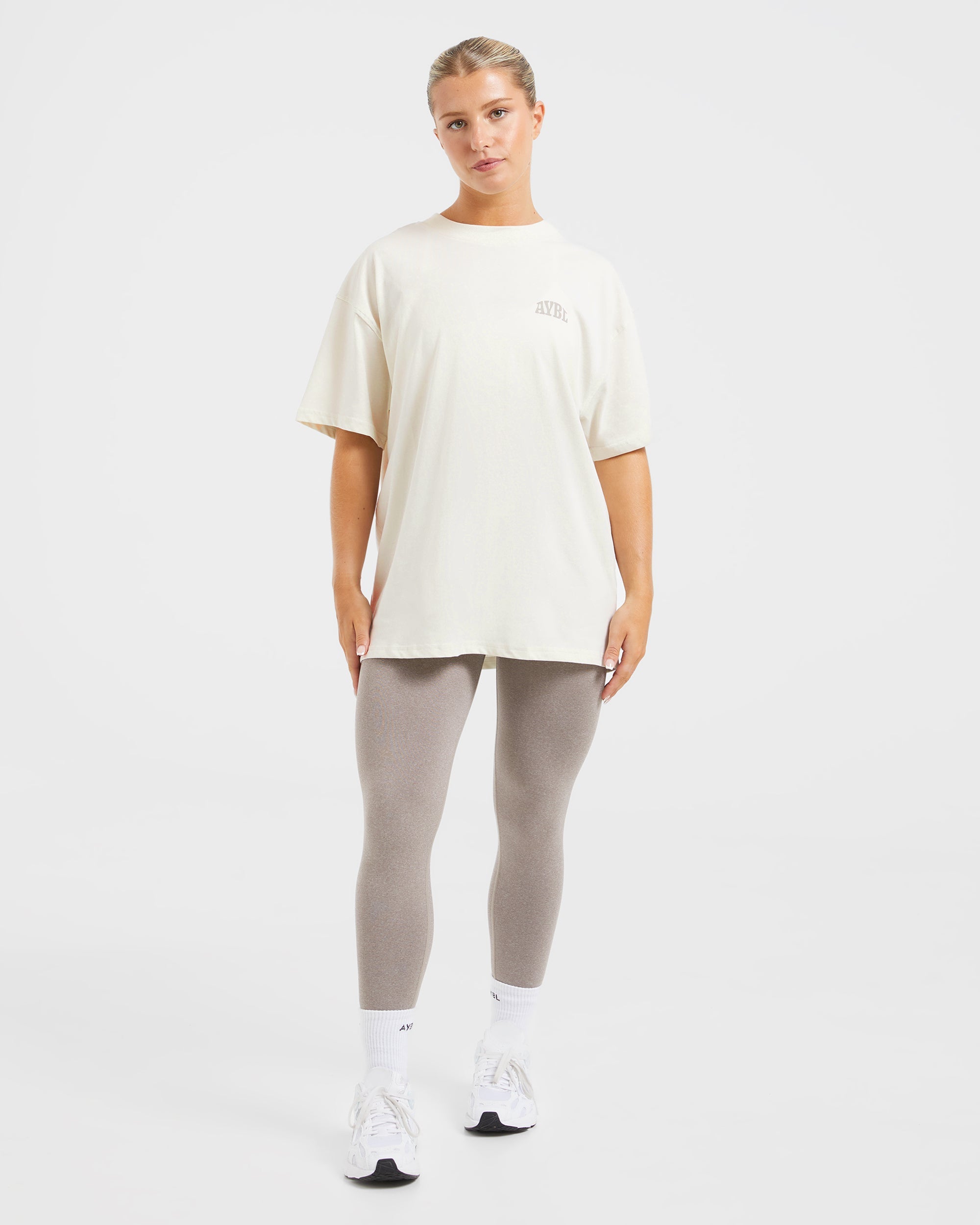 Mind Over Matter Oversized T Shirt - Beige/Marron