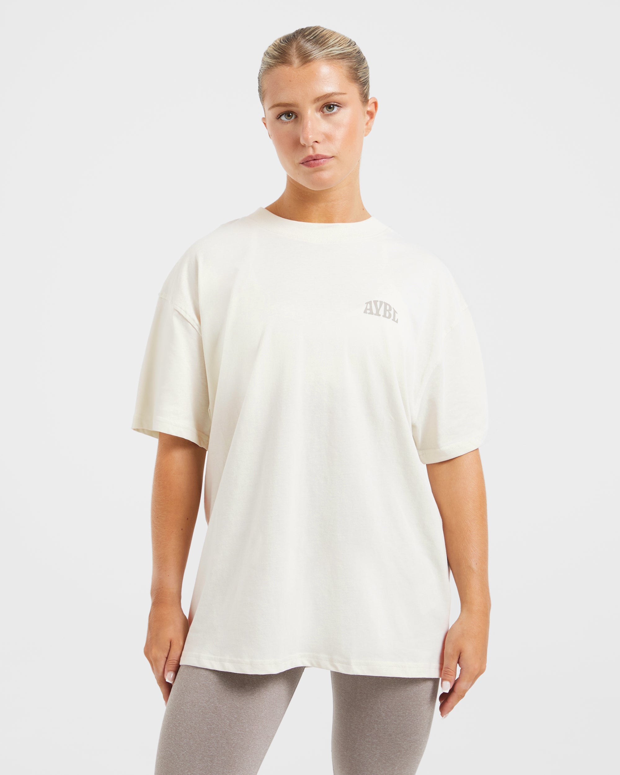 Mind Over Matter Oversized T Shirt - Beige/Marron