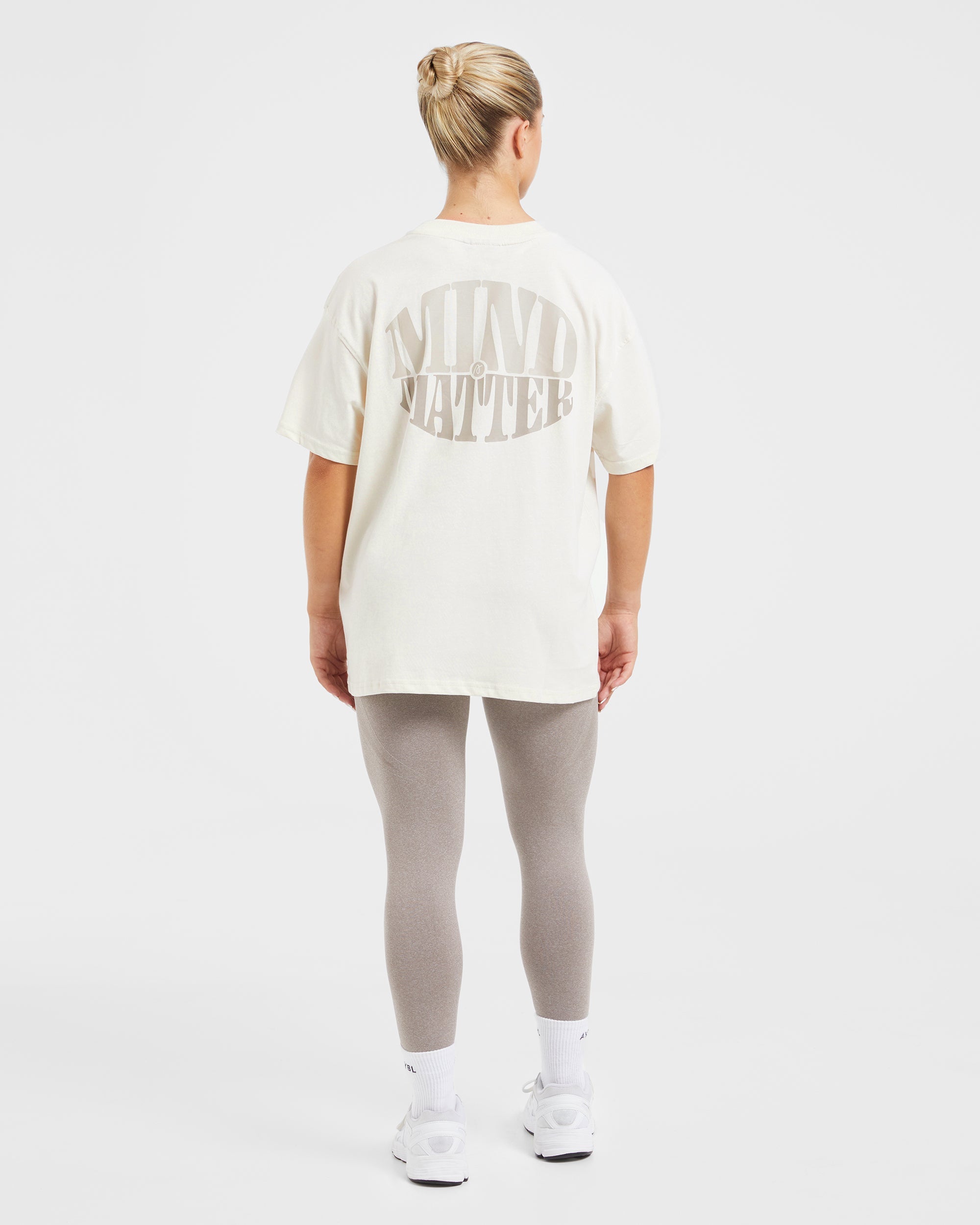 Mind Over Matter Oversized T Shirt - Beige/Marron