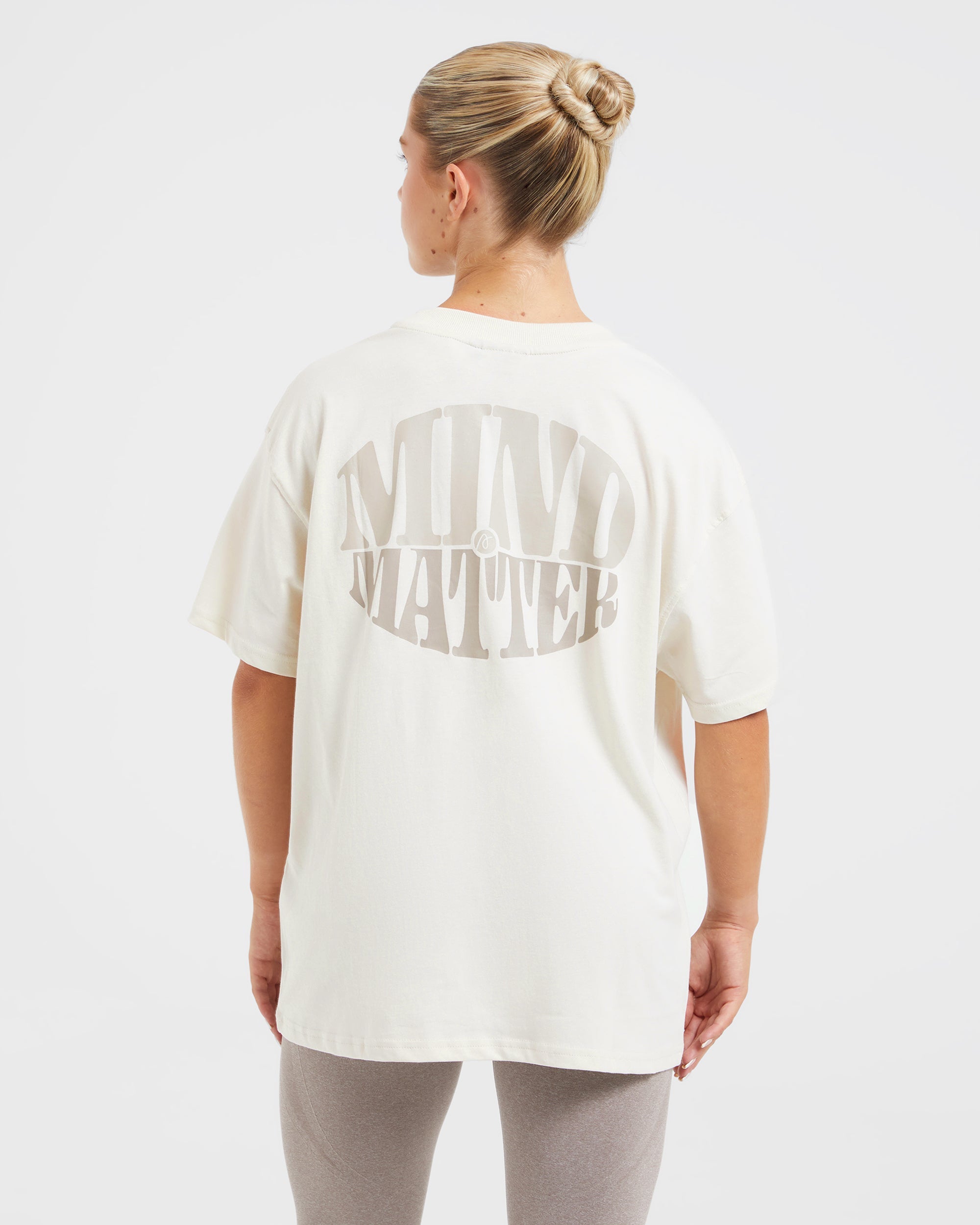 Mind Over Matter Oversized T Shirt - Beige/Marron