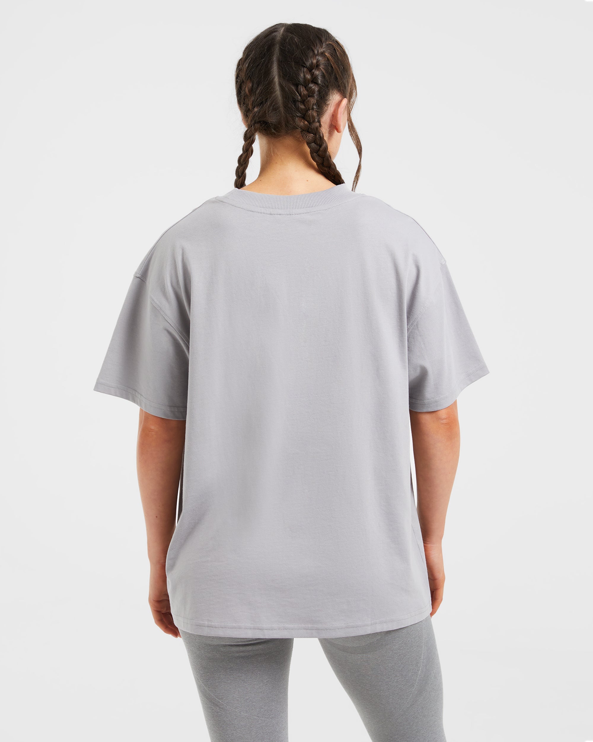 Lifting My Best Life Oversized T Shirt - Gris