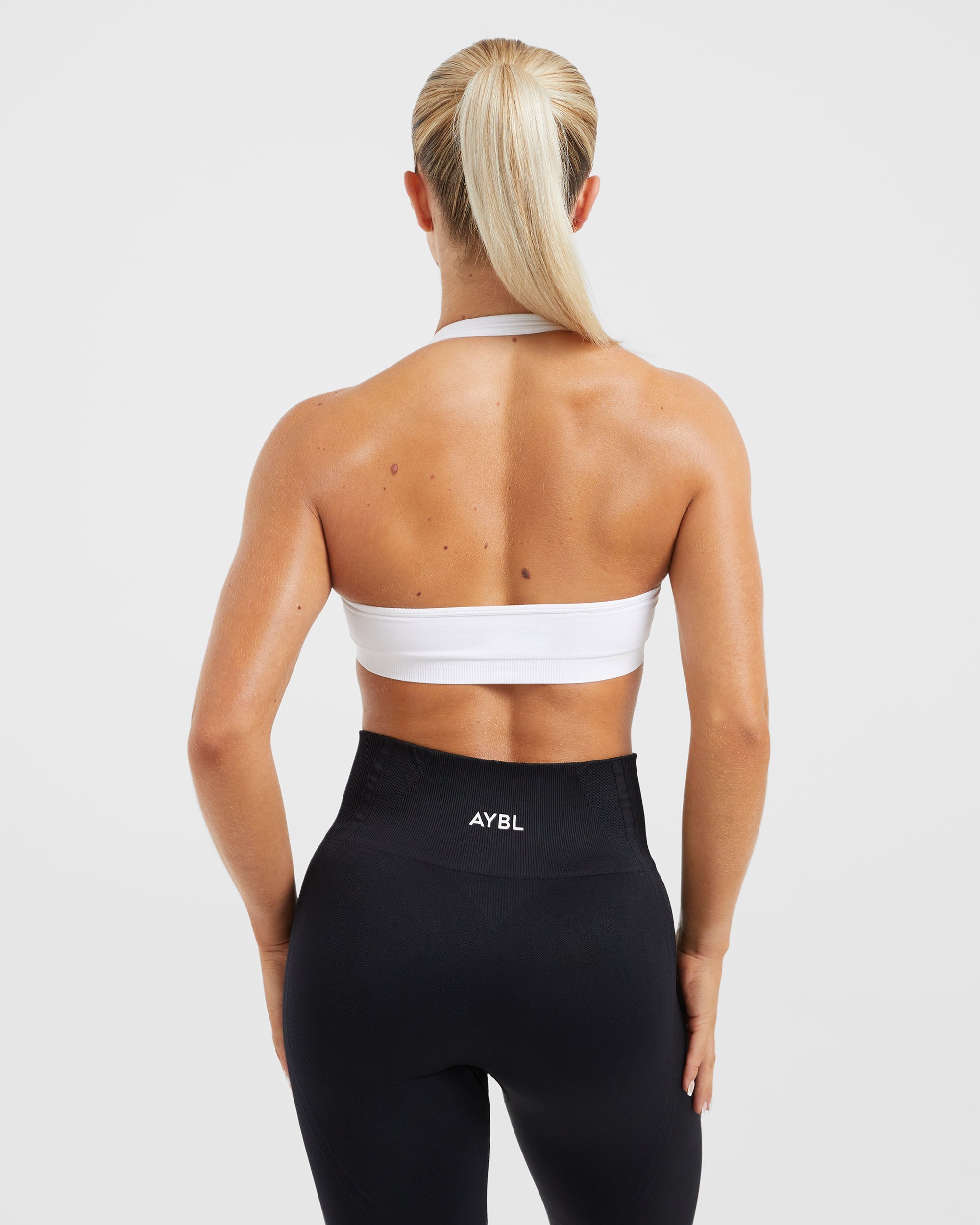 Essential Seamless Halterneck Sports Bra - Blanc