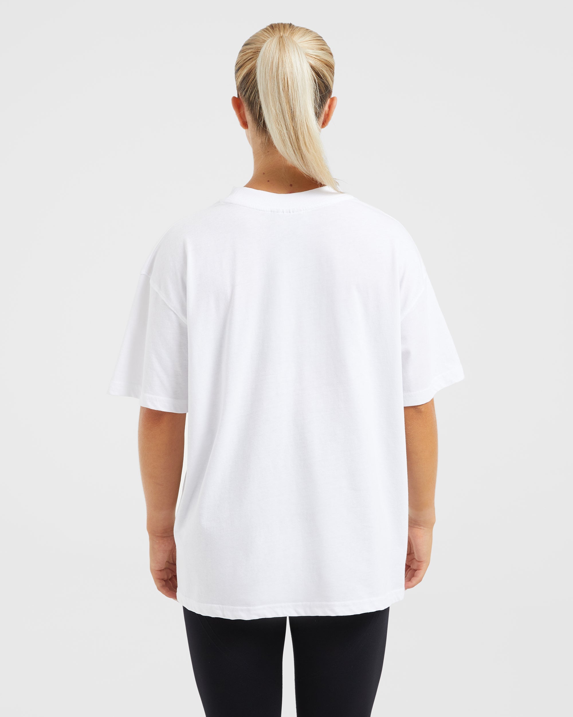 Lifting My Best Life Oversized T Shirt - Blanc