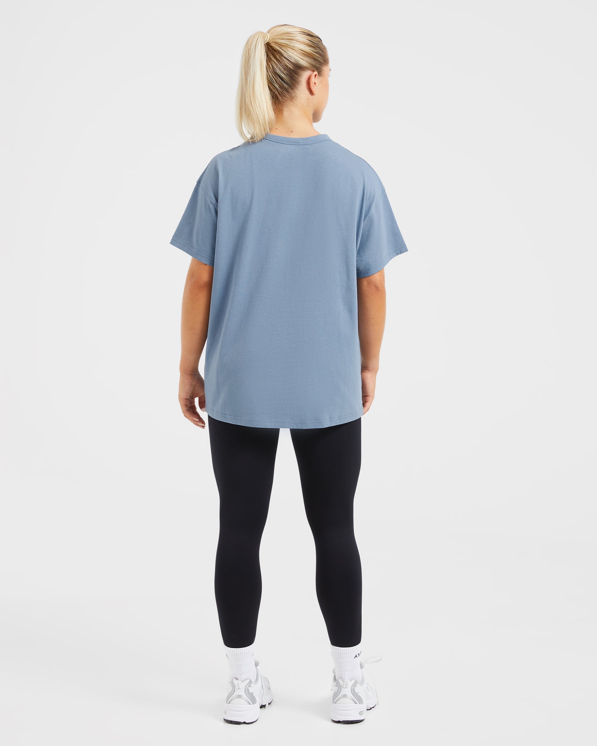 Varsity Oversized T Shirt - Bleu