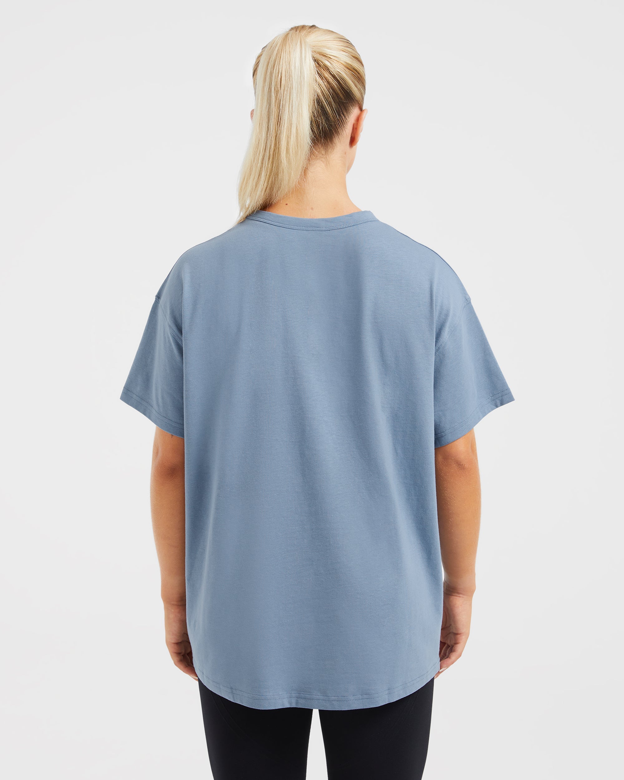 Varsity Oversized T Shirt - Bleu